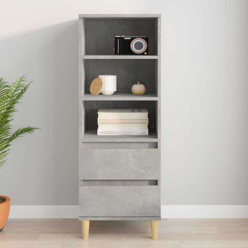 furnicato Highboard Klassisches 40 x 36 x 110 cm Betongrau aus Holzwerkstoff und (1 St)