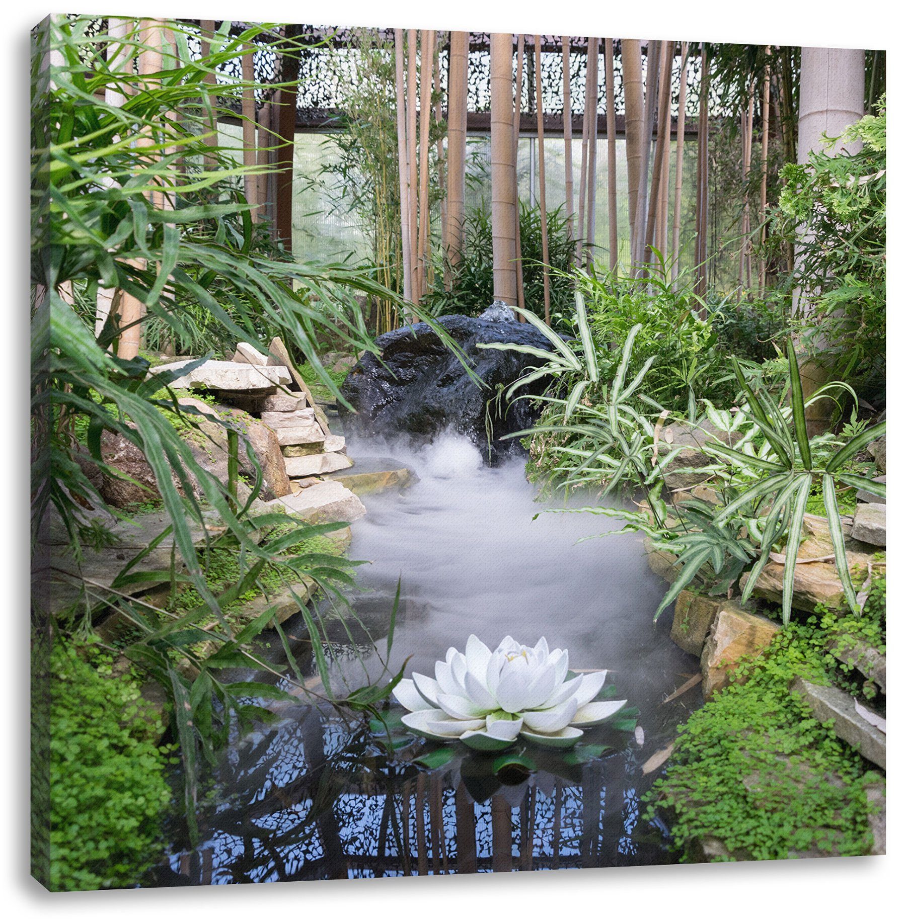 Pixxprint Leinwandbild Zen Garten Japan, Zen Garten Japan (1 St), Leinwandbild fertig bespannt, inkl. Zackenaufhänger