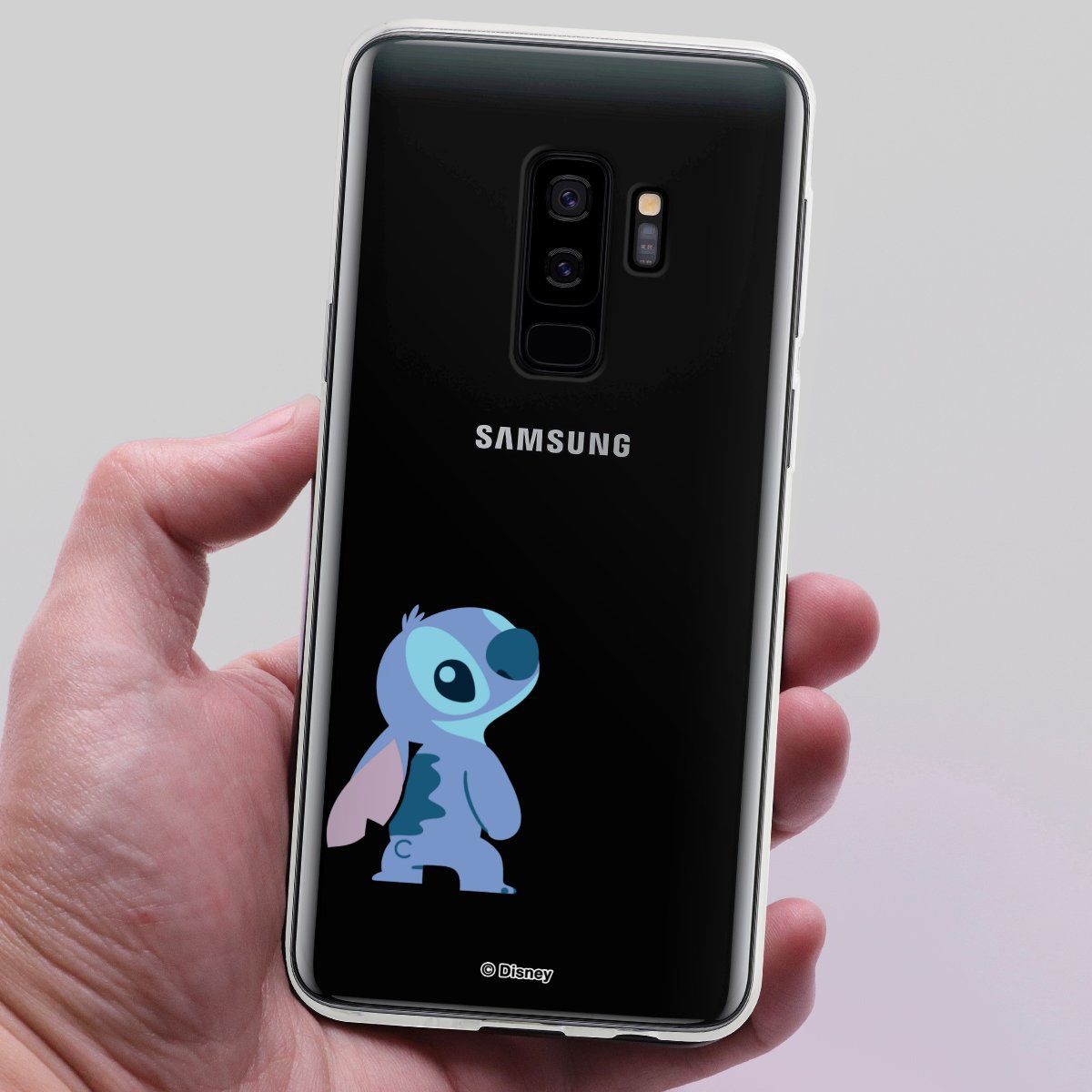 DeinDesign Handyhülle Lilo & Stitch Fanartikel Disney Stitch Smiling, Samsung Galaxy S9 Plus Silikon Hülle Bumper Case Handy Schutzhülle