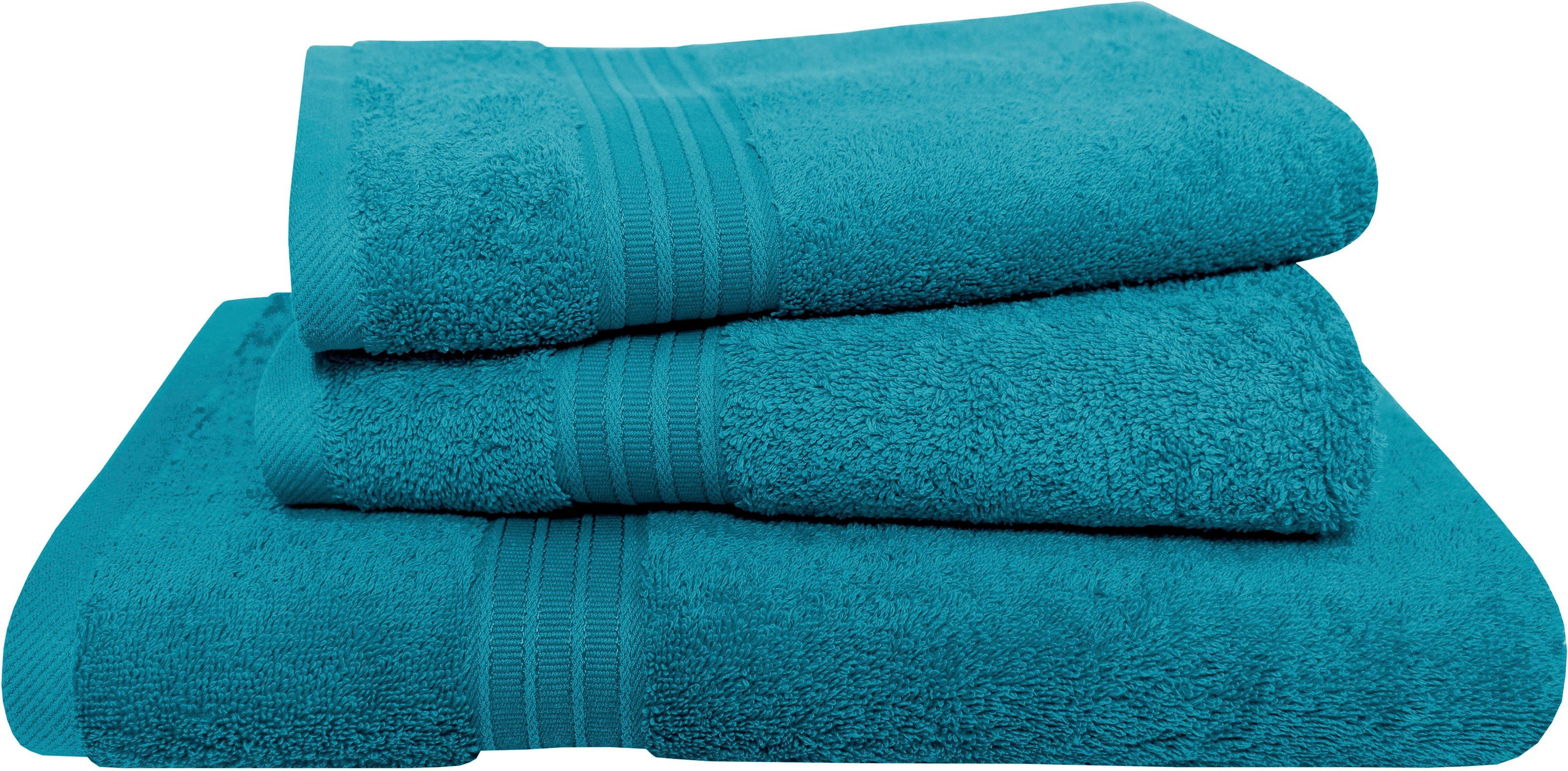 Dyckhoff Handtuch Set Siena, Frottier (Set, 3-St), mit Bordüre; 2 Handtücher (50x100cm), 1 Duschtuch (70x140cm)