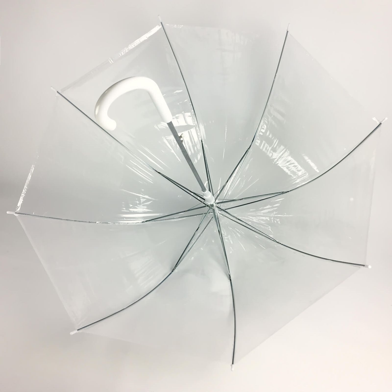 Gravidus Stockregenschirm Transparenter Stockschirm mit Automatik, stabiler Regenschirm 83 cm