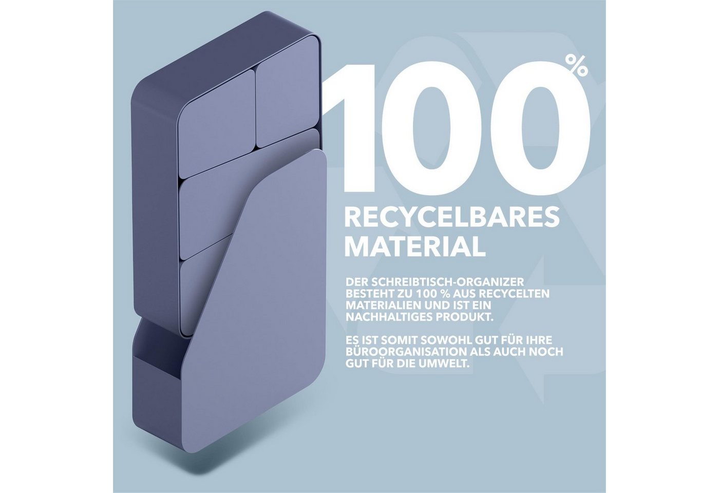Thumbnail - Organizer Schreibtisch-Organizer mit RED DOT Design Award (Büro-Set, 7-teilig), 100% recycelte Materialien, multifunktio...