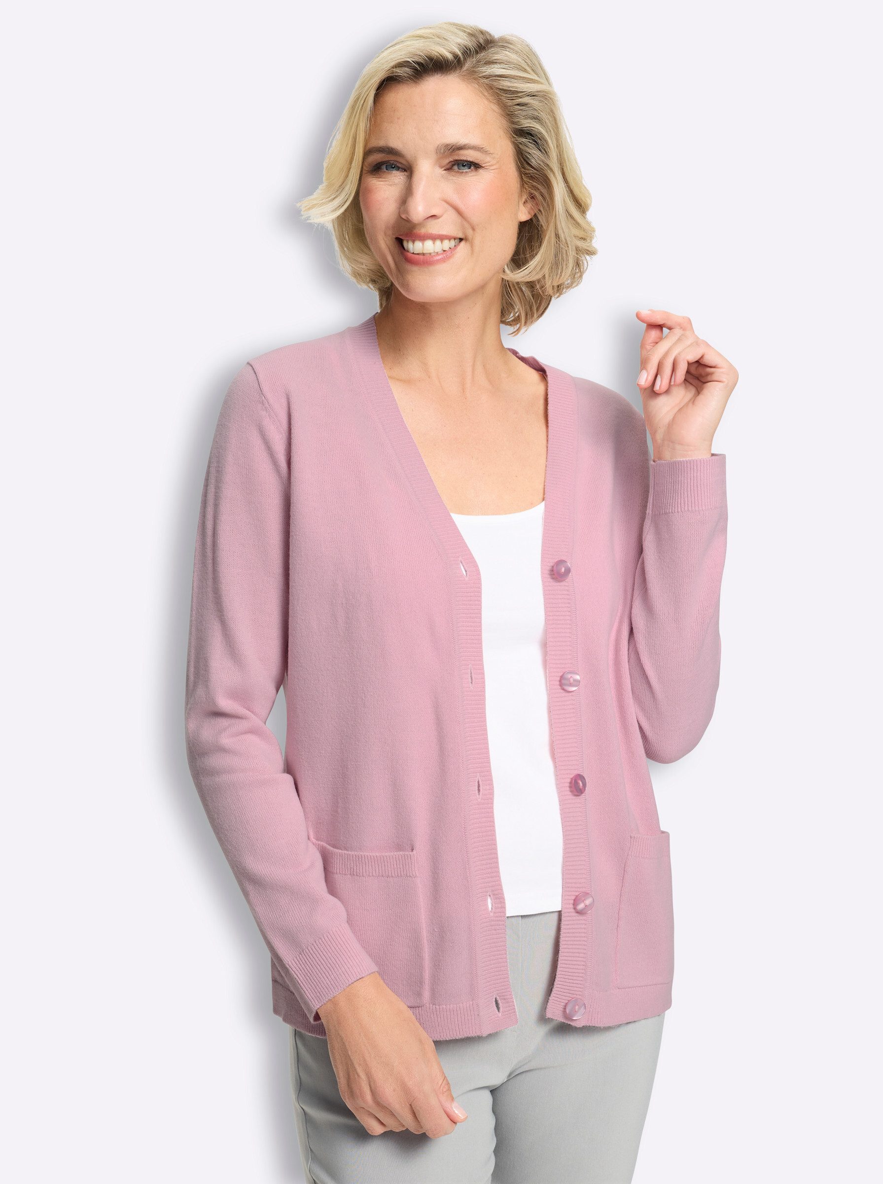 Strickjacke Strickjacke Langarm Jersey