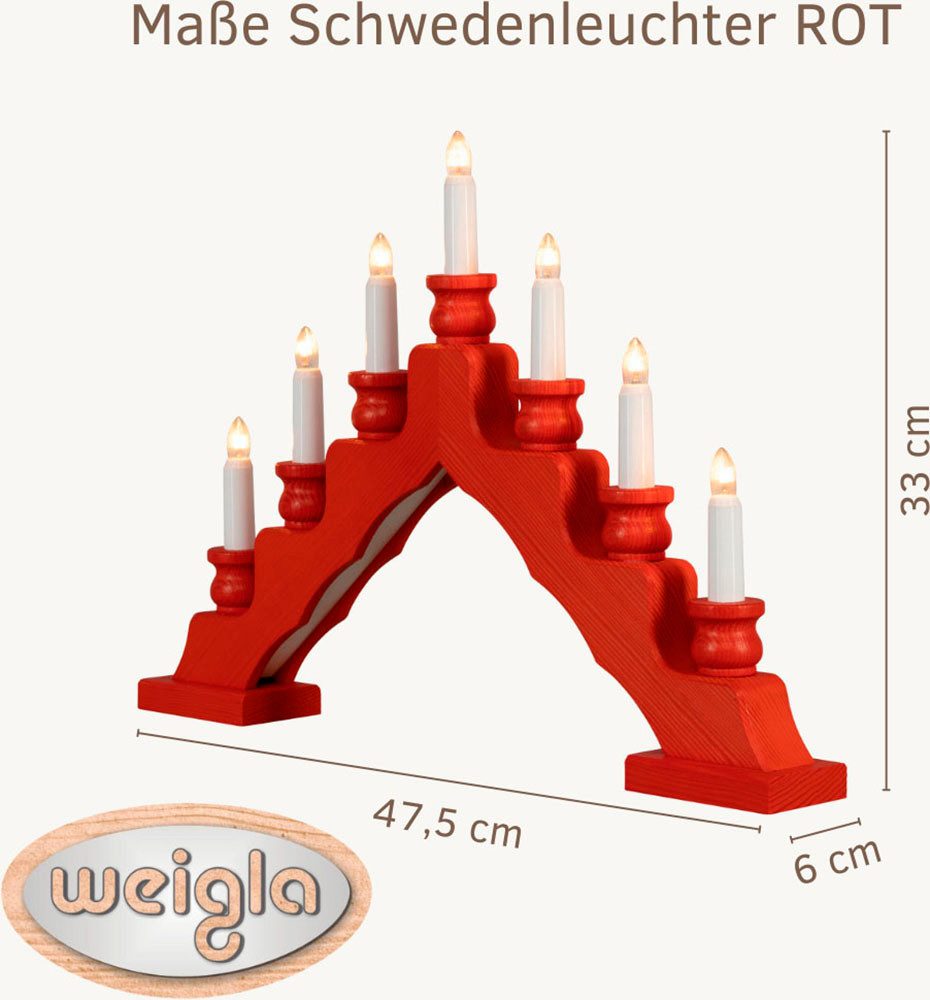 Weigla Lichterbogen Schwede, Weihnachtsdeko, Made in Germany (1-tlg), 7-fla günstig online kaufen