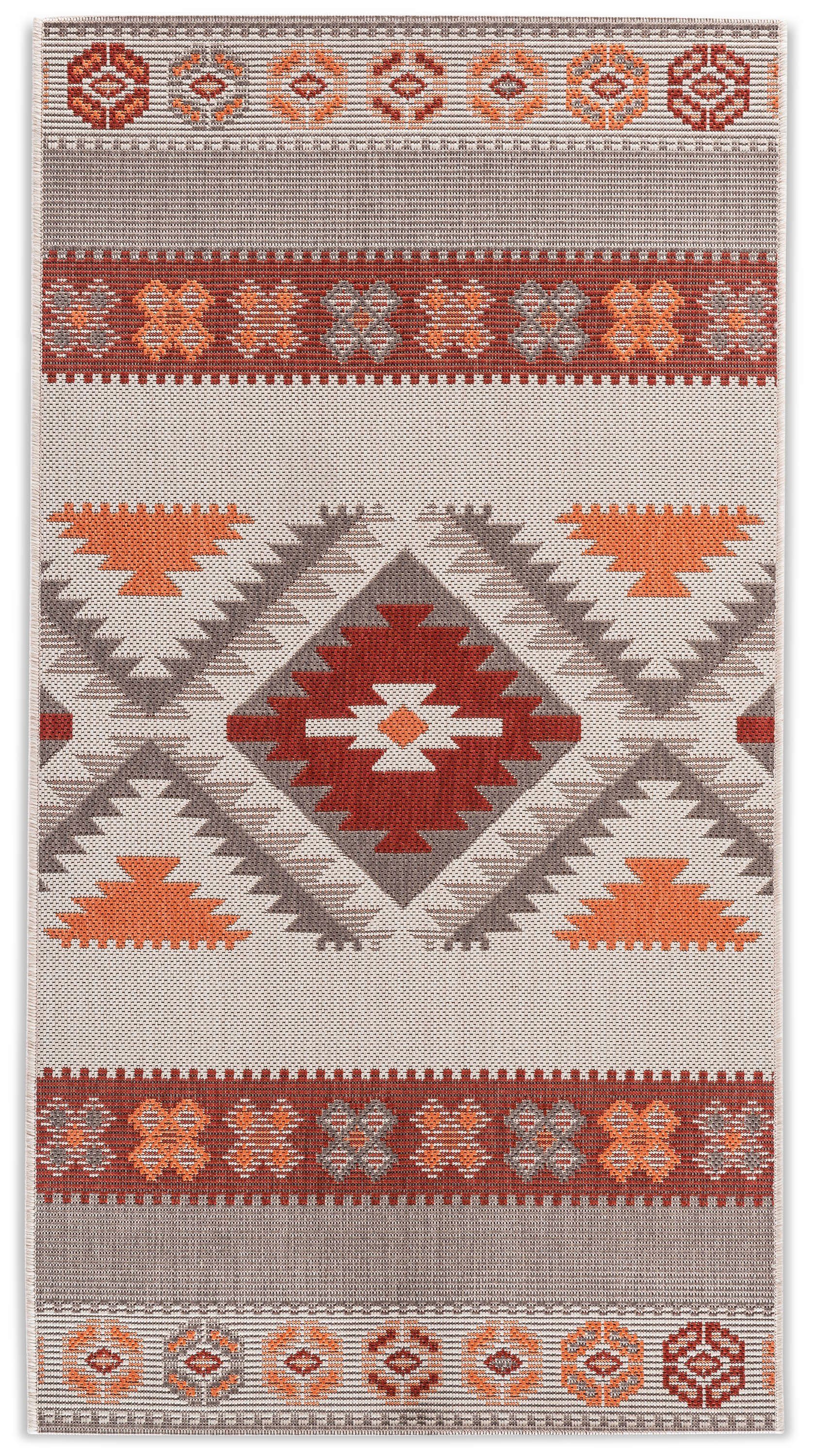Teppich In- und Outdoor-Teppich Nordic Pattern, DomDeco Rot