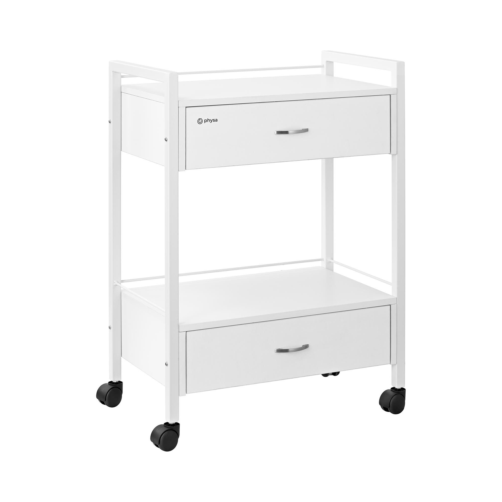 Physa Rollwagen Kosmetikwagen Arbeitswagen Beistellwagen Salon-Trolley 2 Schubladen