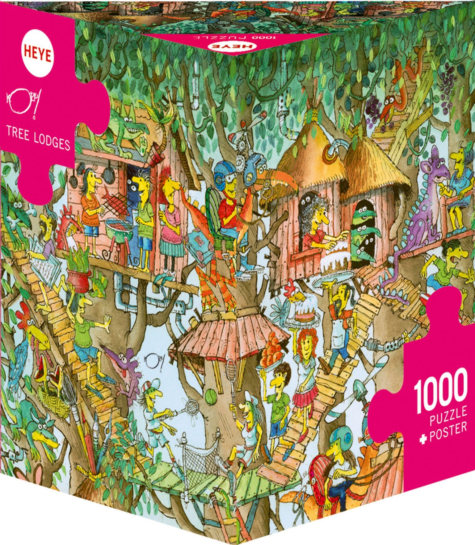 HEYE Puzzle Tree Lodges - Korky Paul, 1000 Puzzleteile, Made in Europe