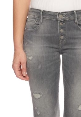 Le Temps Des Cerises Slim-fit-Jeans mit trendigen Used-Details