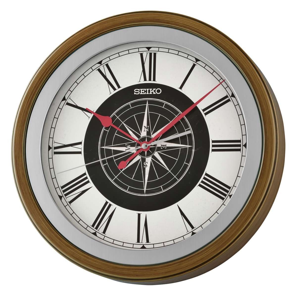 Seiko Wanduhr QXA844B (Quarz mit Leisegang Holzoptik)