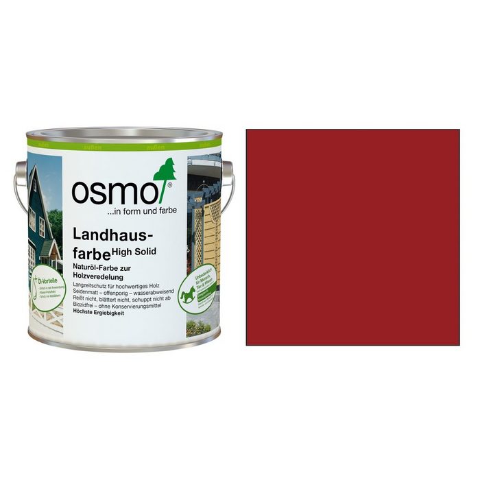 Wand- und Deckenfarbe OSMO 2308 Landhausfarbe Nordisch Rot 2 5 Ltr