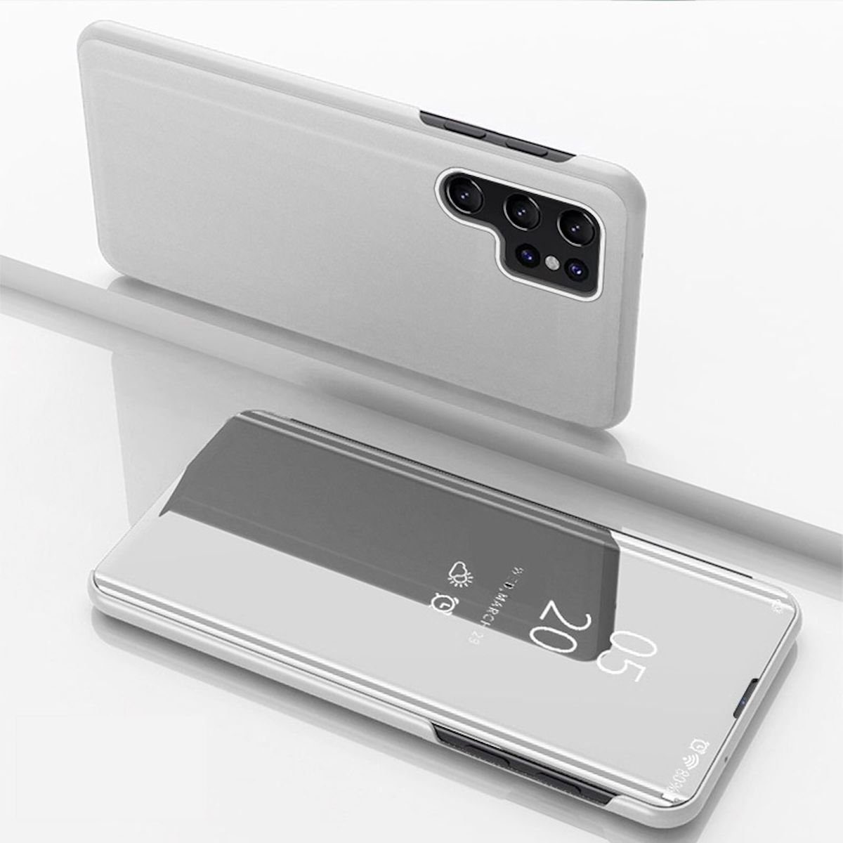 Handyhülle Für Samsung Galaxy S24 Ultra View Spiegel Smart Cover Wake UP Hülle