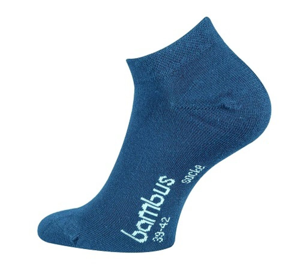 Paar ANTI-LOCH-GARANTIE, Bambus kurze Jeansblau Sneakersocken 6 Socken mit FussFreunde Sneakersocken