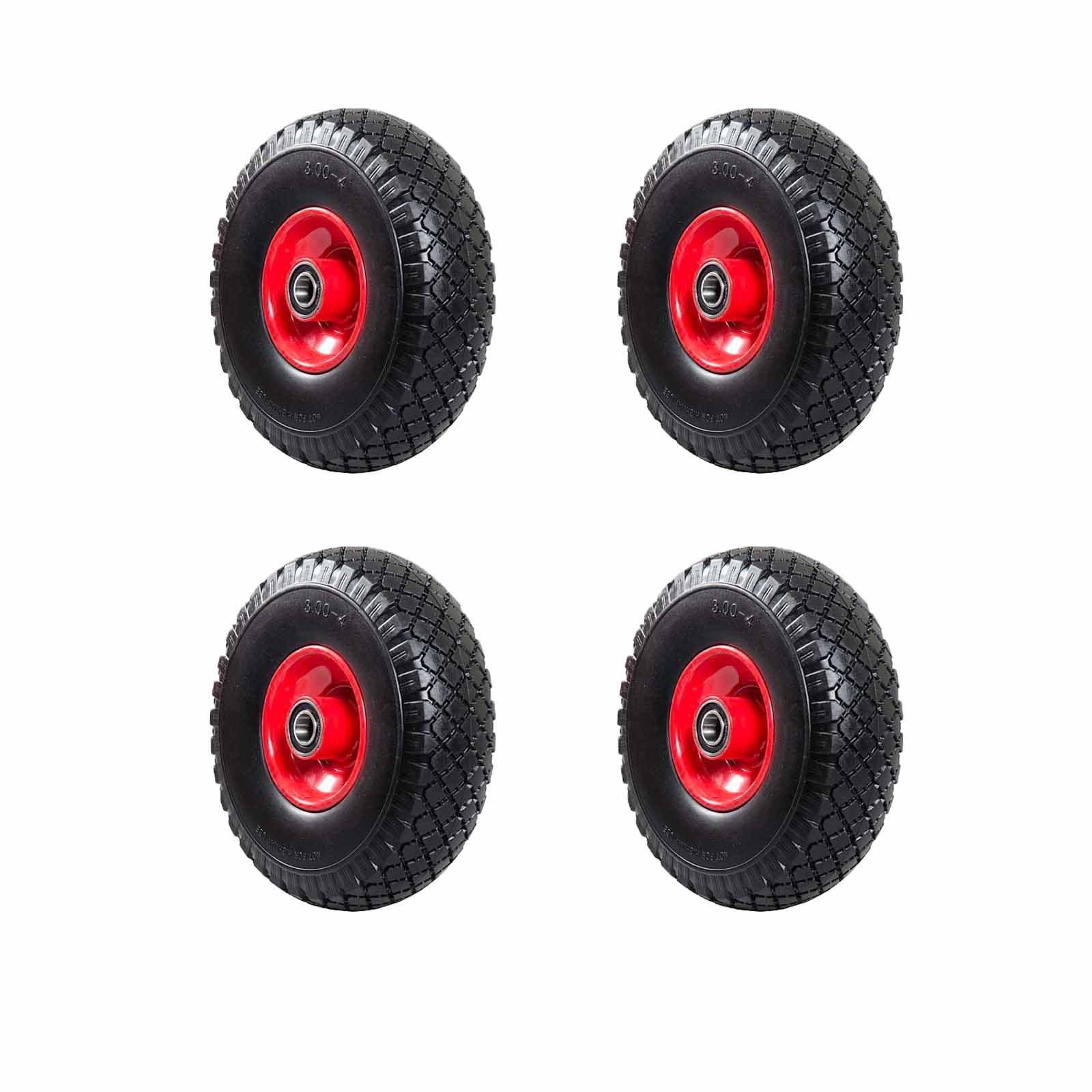 Fronttool Schubkarren-Rad Sackkarrenrad pannensicher PU Cross 260 - Vollgummi-Rad (4 St), mit Präzisions-Kugellager auf Stahlfelge