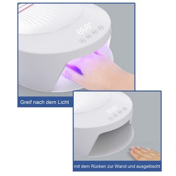 Scheiffy Lichthärtungsgerät Nageltrockner Lampe, 192W LED UV Nagellampe, 48 Lichter, 4 Timer-Einstellungen