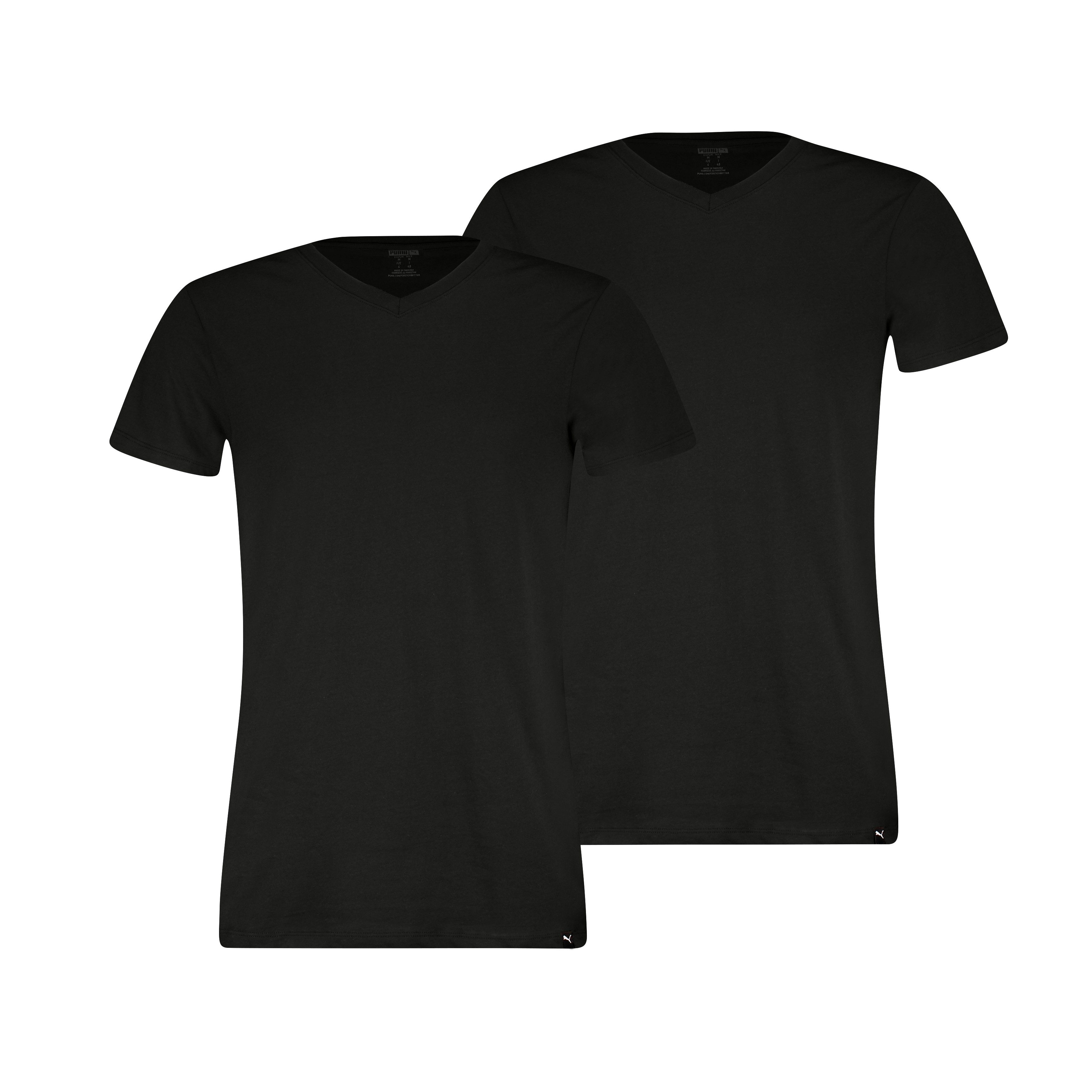 PUMA T-Shirt PUMA EVERYDAY V-NECK TEE (2er Pack) mit kurzen Ärmeln und V-Ausschnitt