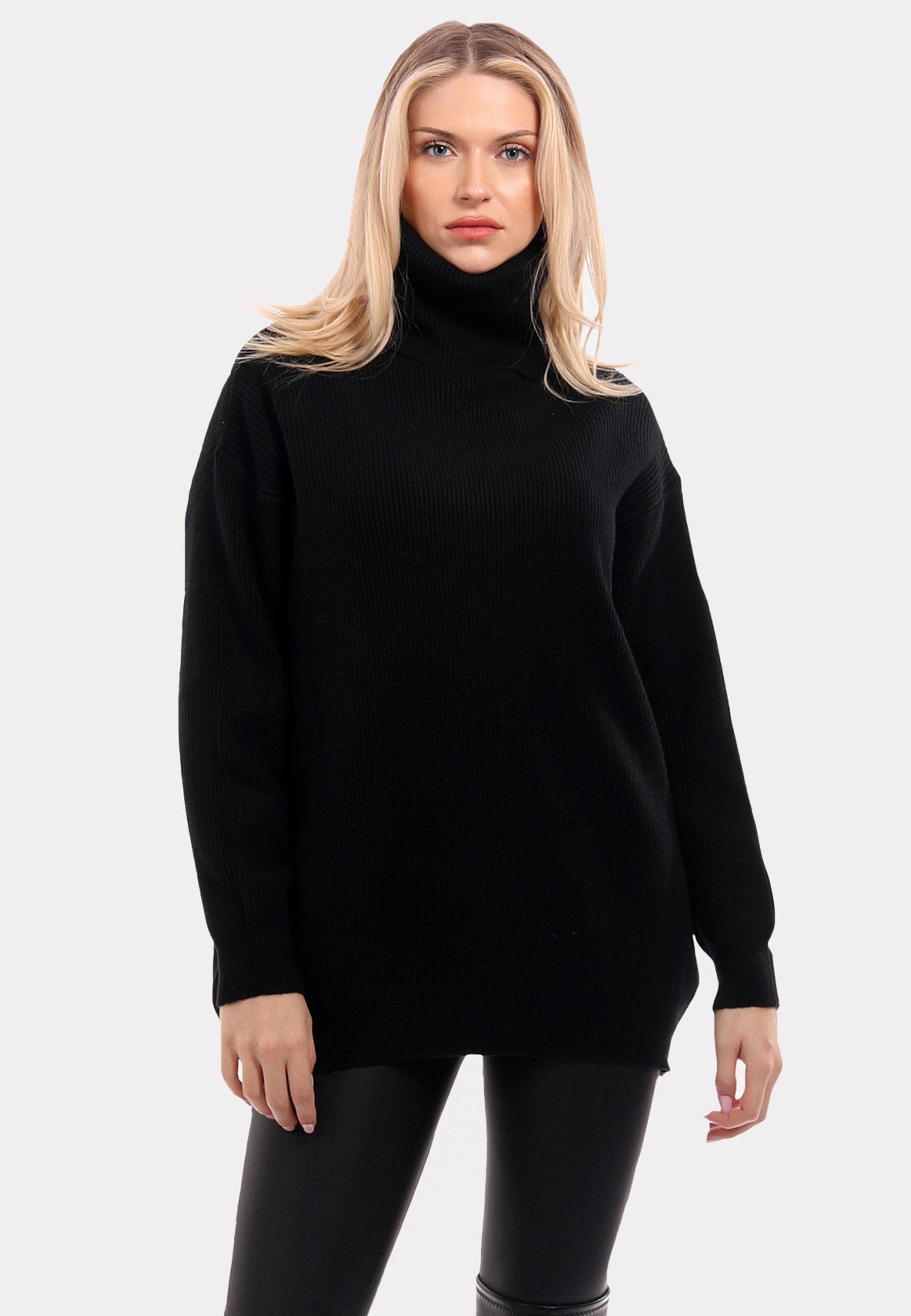YC Fashion & (1-tlg) in Unifarbe Sweater schwarz Style "Chic " Rollkragenpullover Turtleneck