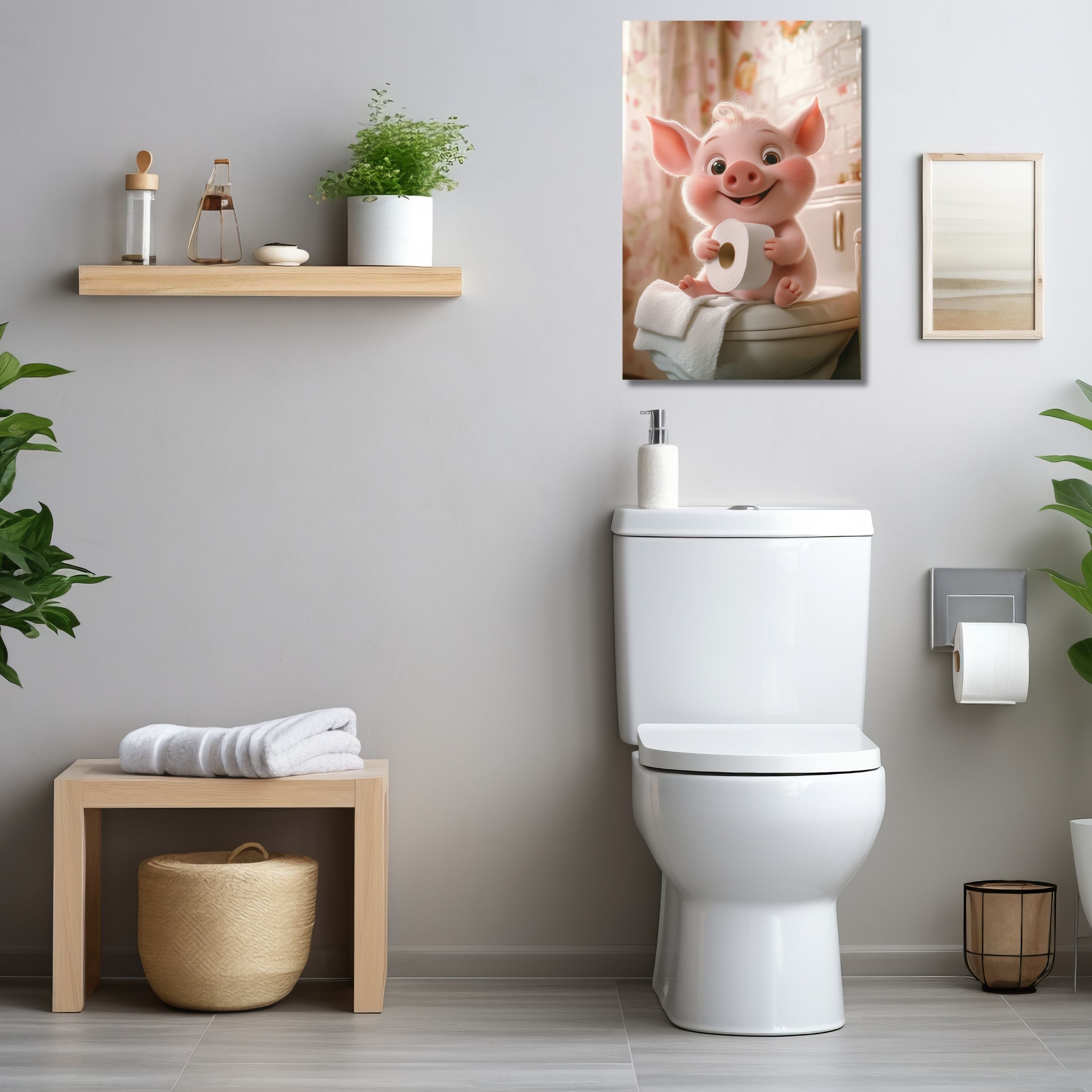DARO Design Leinwandbild Modern Abstrakt Wandbilder XXL Wandbild Wand Deko Leinwand Bilder, (Schwein - Bild groß Wohnzimmer Schlafzimmer Esszimmer Küche Einteilig Hochformat Fotodruck Leinwände Wanddeko Abstrakte Kunst Boho), 30x20cm