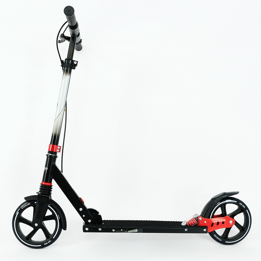 Carromco Scooter Lugano 200, City Roller/Tretroller für Kinder und Erwachsene, zusammenklappbar, höhenverstellbarer Lenker, Hand- und Hinterradbremse