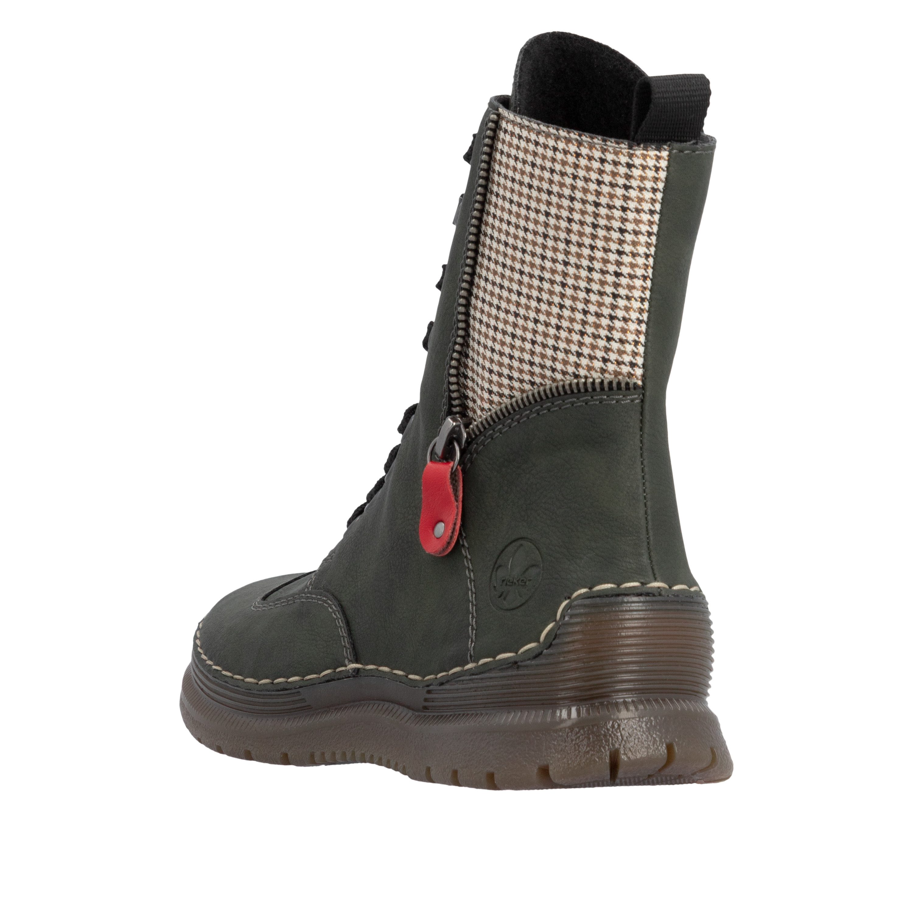 Rieker Schnürboots Herbstboots, Schnürstiefelette mit Zier-Reißverschluss am Schaft