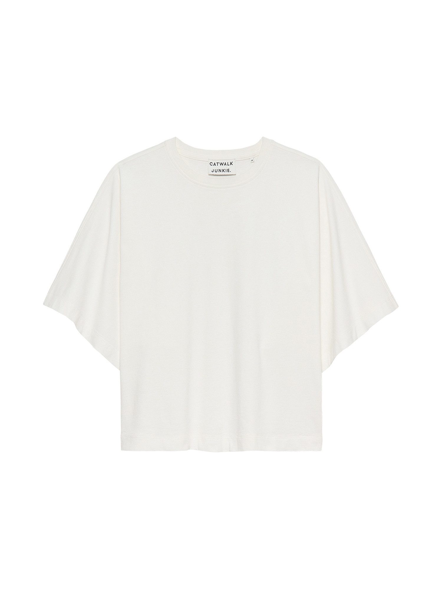 Catwalk Junkie Kurzarmshirt - Fledermausshirt - T-Shirt Damen - Shirt - Oversize - weißes Basicshi