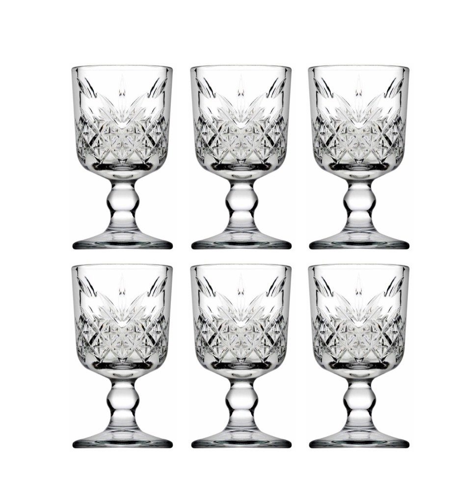 Pasabahce Glas TIMELESS 51718 Mini-Gläser auf Fuß 60 ml 6er Set Retro-Look für Hotels, 6-tlg.
