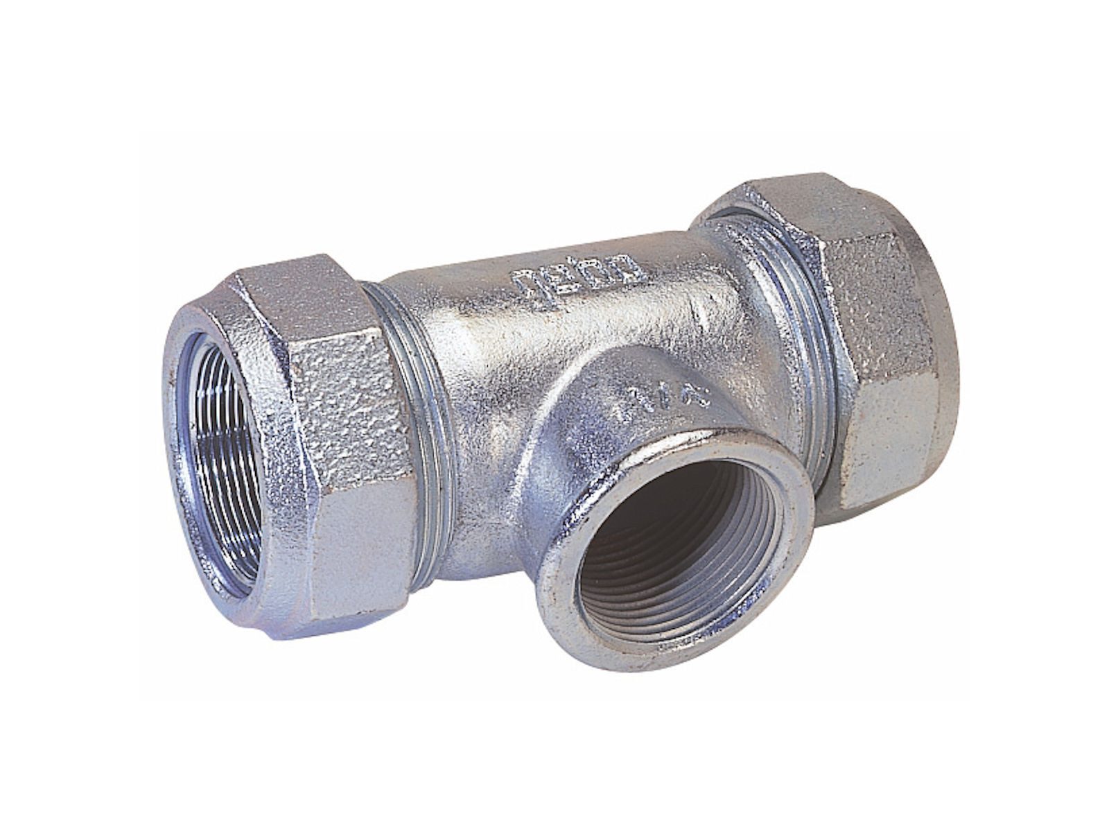 GEBO Gewindefitting Temperguss-Klemmverbinder Typ T, Abgang mit IG - für Stahlrohr, Ø 17,2 mm x 17,2 mm x IG 3/8 Zoll