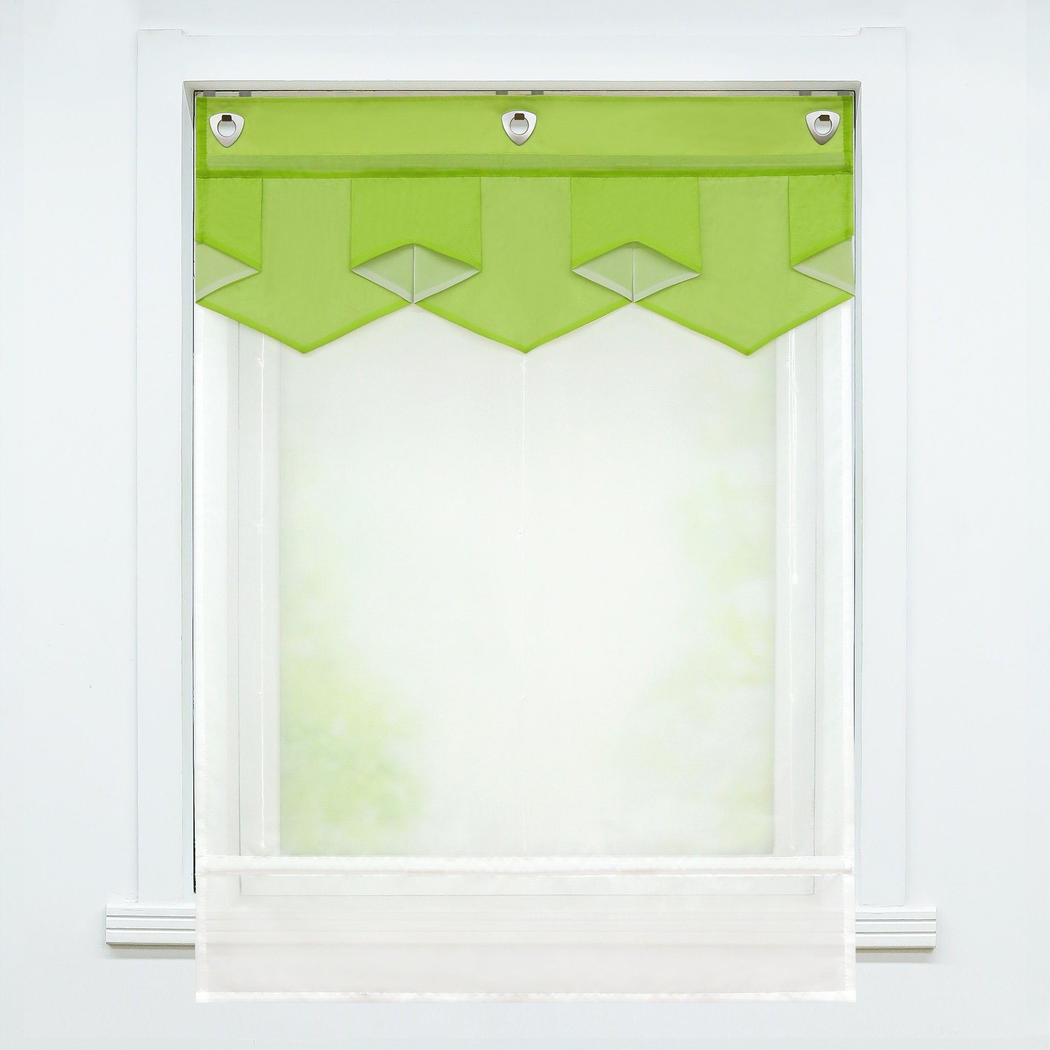 Delien Raffrollo Anita, mit Hakenaufhängung, Voile mit farbigem Abschluss günstig online kaufen