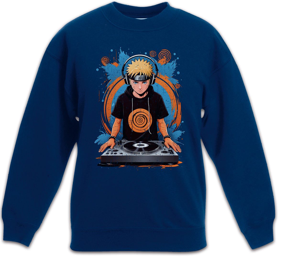 Sweatshirt Ninja DJ Kinderpullover Shinobi System Anime Naruto Music Musik