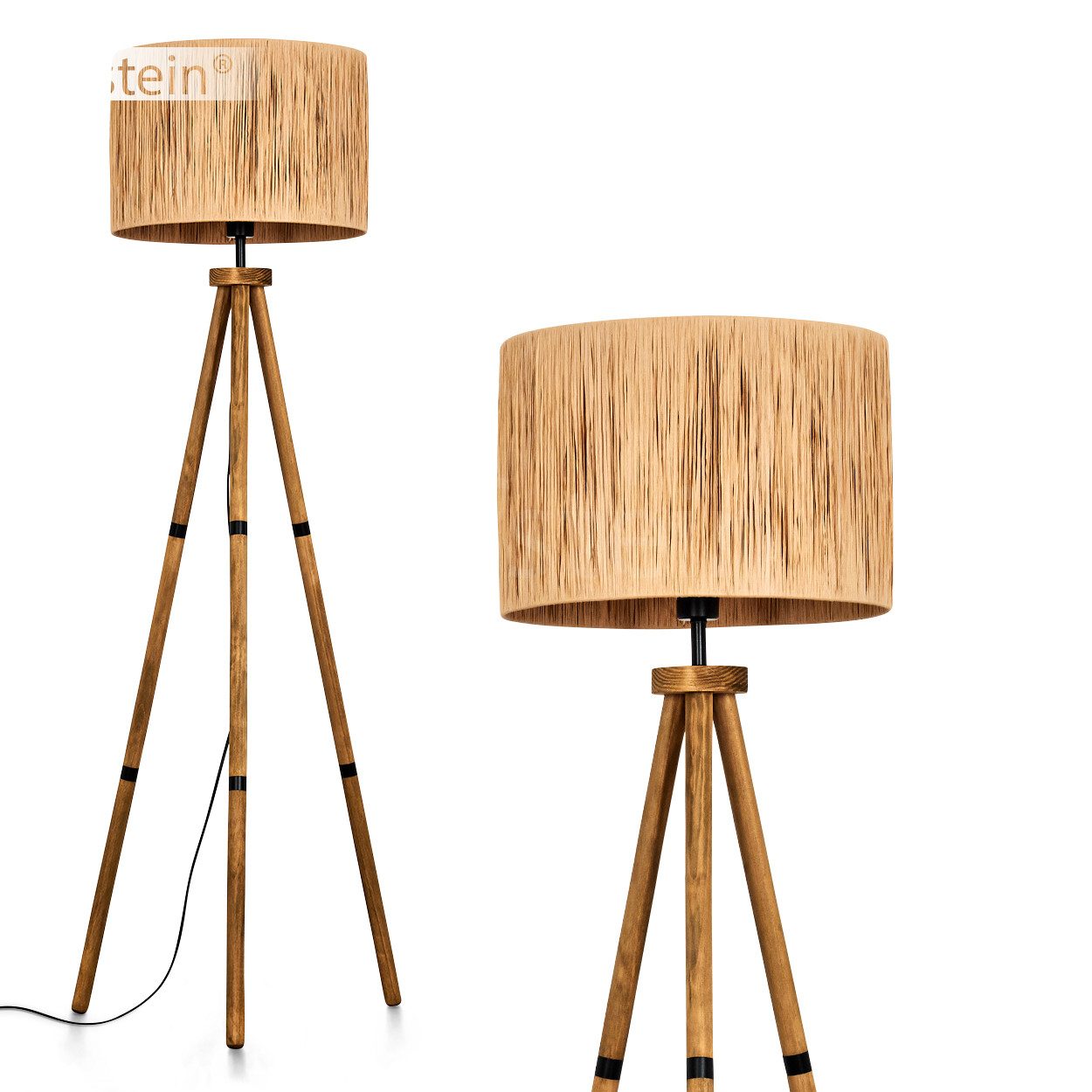 Stehlampe Stehlampe aus Holz/Bast in Naturfarben