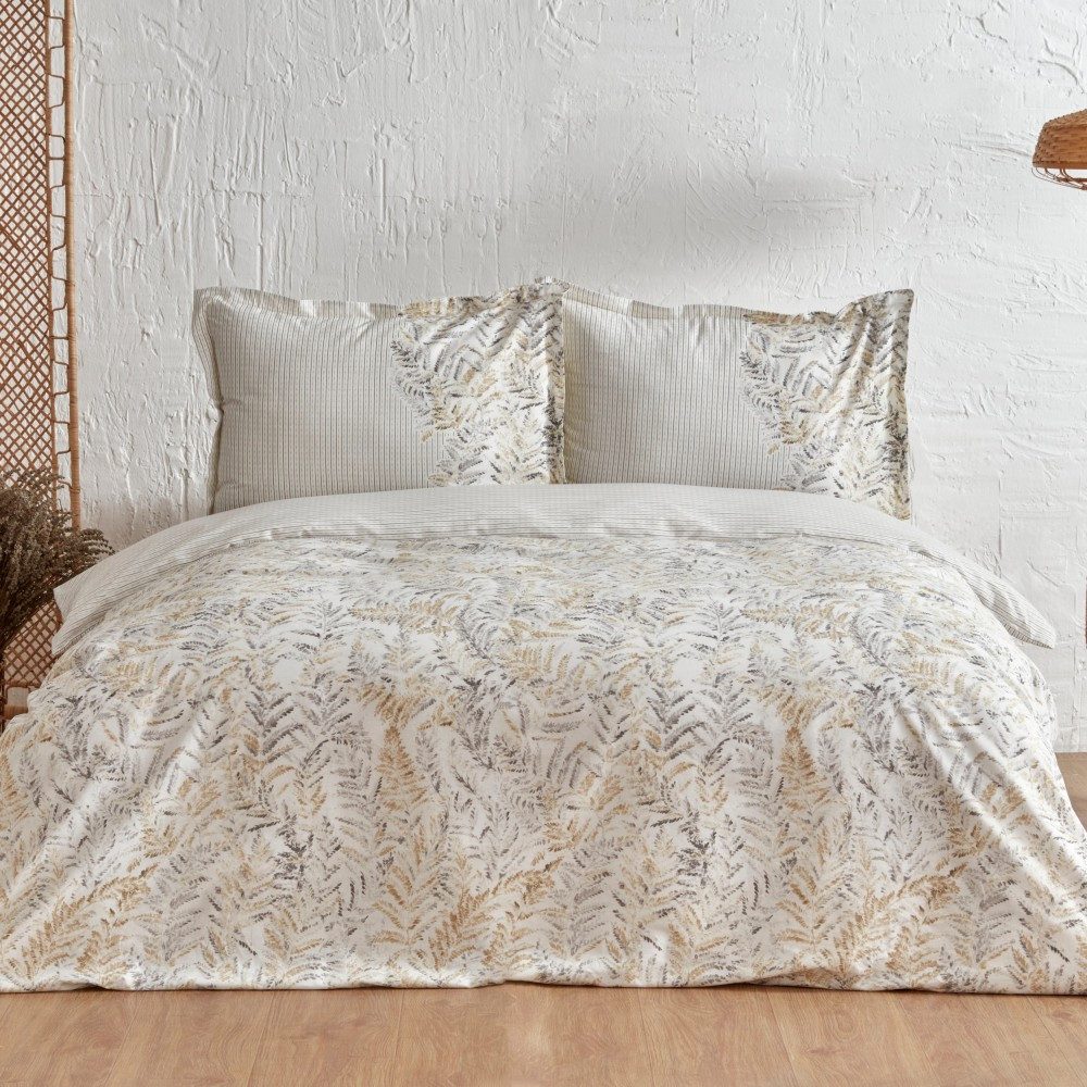 Karaca Bettwäsche Karaca Bled Grau 100% Baumwolle Doppelbettbezug Bettbezug günstig online kaufen