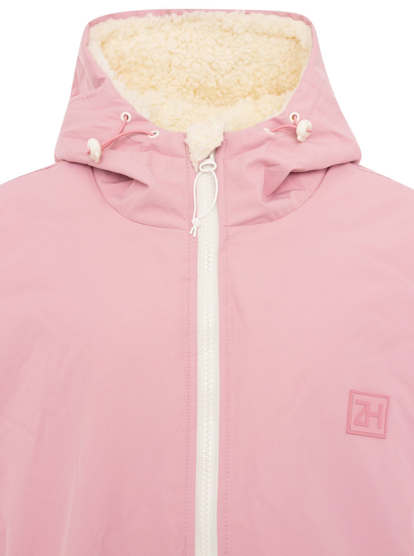 Zwillingsherz Kurzmantel "Oversize Windjacke ZH" seitliche Taschen, Kapuze, Reißverschluss, Teddy Futter, Oversized – Bild 4 von 5