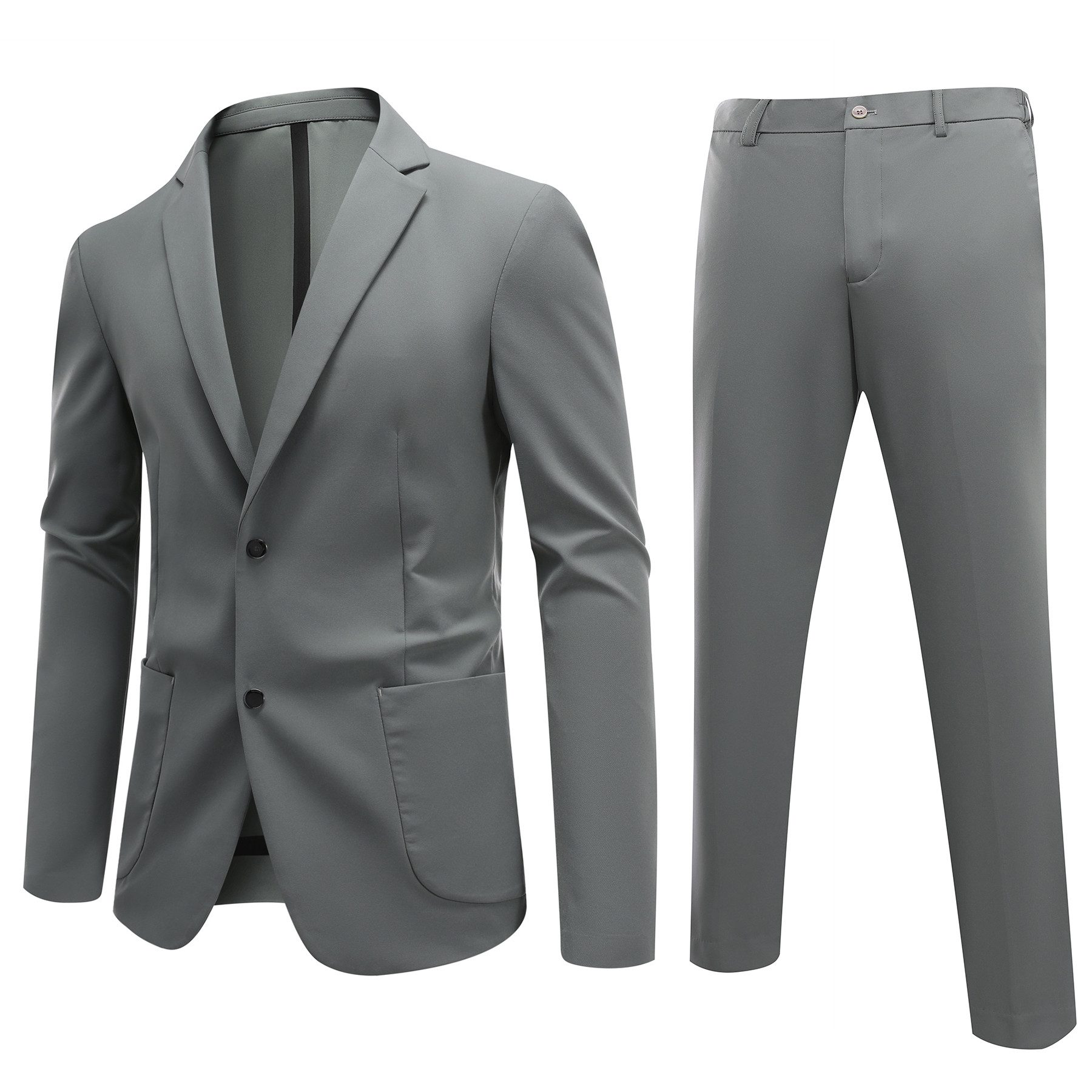 Allthemen Anzug (2 tlg) aus Stretchmaterial Herrenanzug elastisch Anzüge Regular Fit