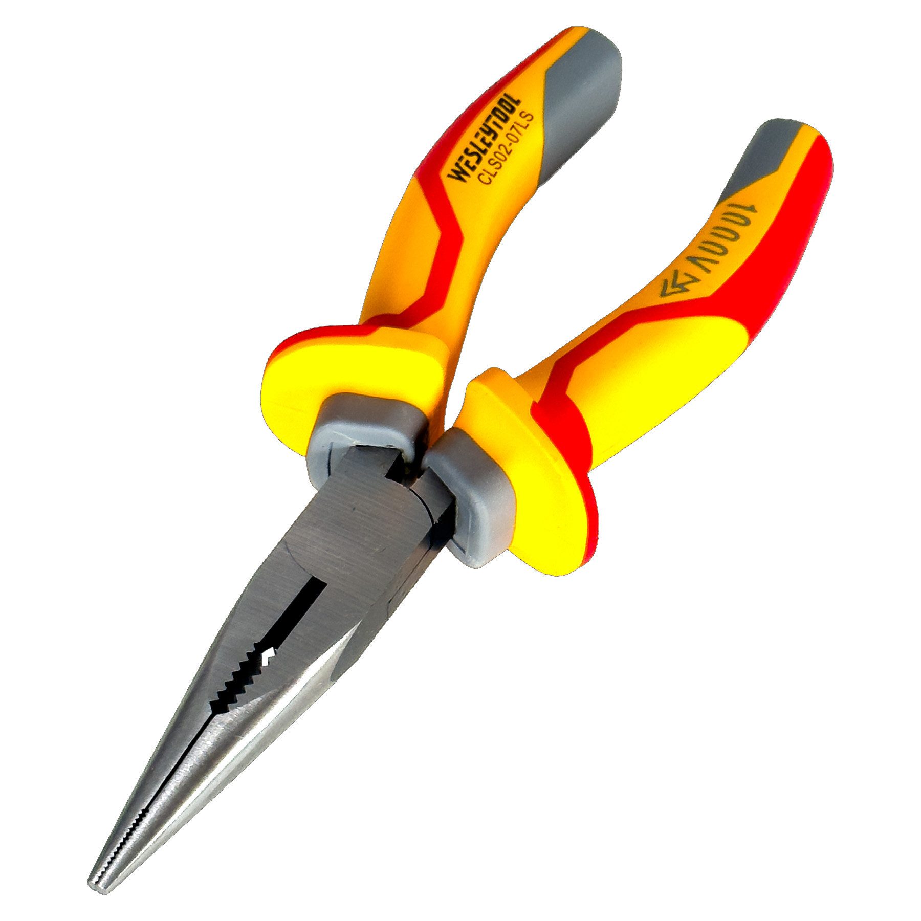 WELDINGER Spitzzange VDE-Spitzzange 180 mm Zweikomponentengriff IEC 60900 bis 1000 V, 1-tlg., Arbeiten bis 1000 V