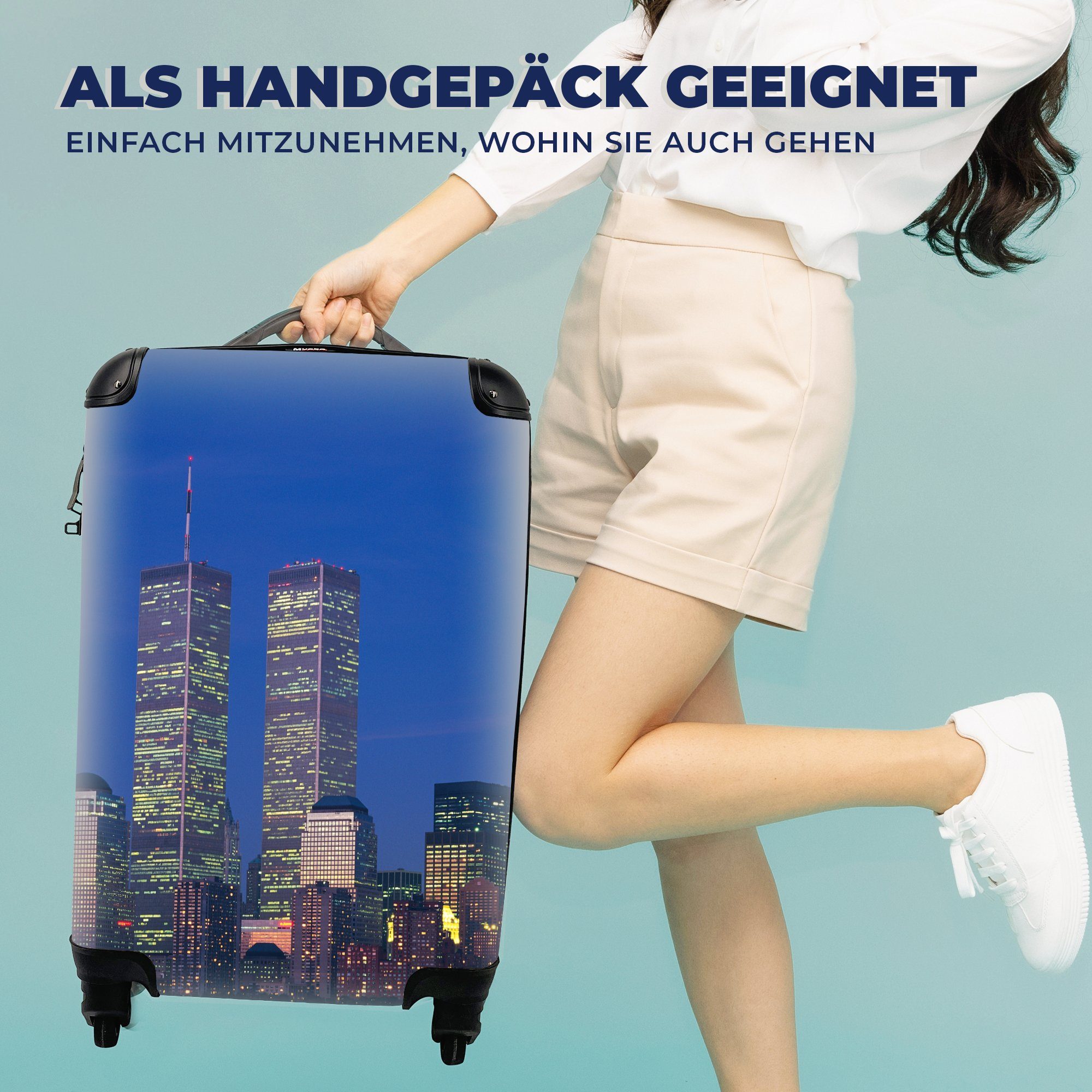 World am, Center für Ferien, 4 Rollen, York Trolley, MuchoWow inmitten New Handgepäck rollen, Stadtlandschaft Handgepäckkoffer von mit Reisetasche Reisekoffer Das Trade der