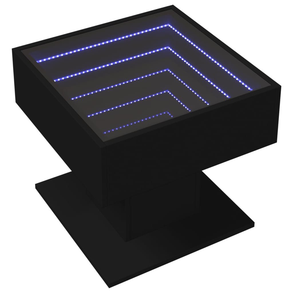 vidaXL Couchtisch LED-Couchtisch Schwarz 50x50x45 cm günstig online kaufen