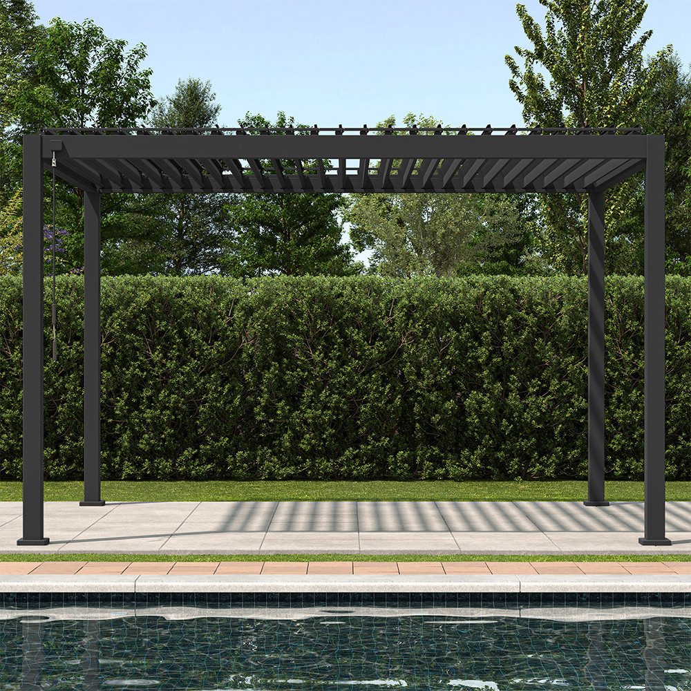 Mirador Pergola 111DA Pavillon mit Lamellendach Aluminium, (Packung), Terrassenüberdachung Wasserdicht Anthrazit