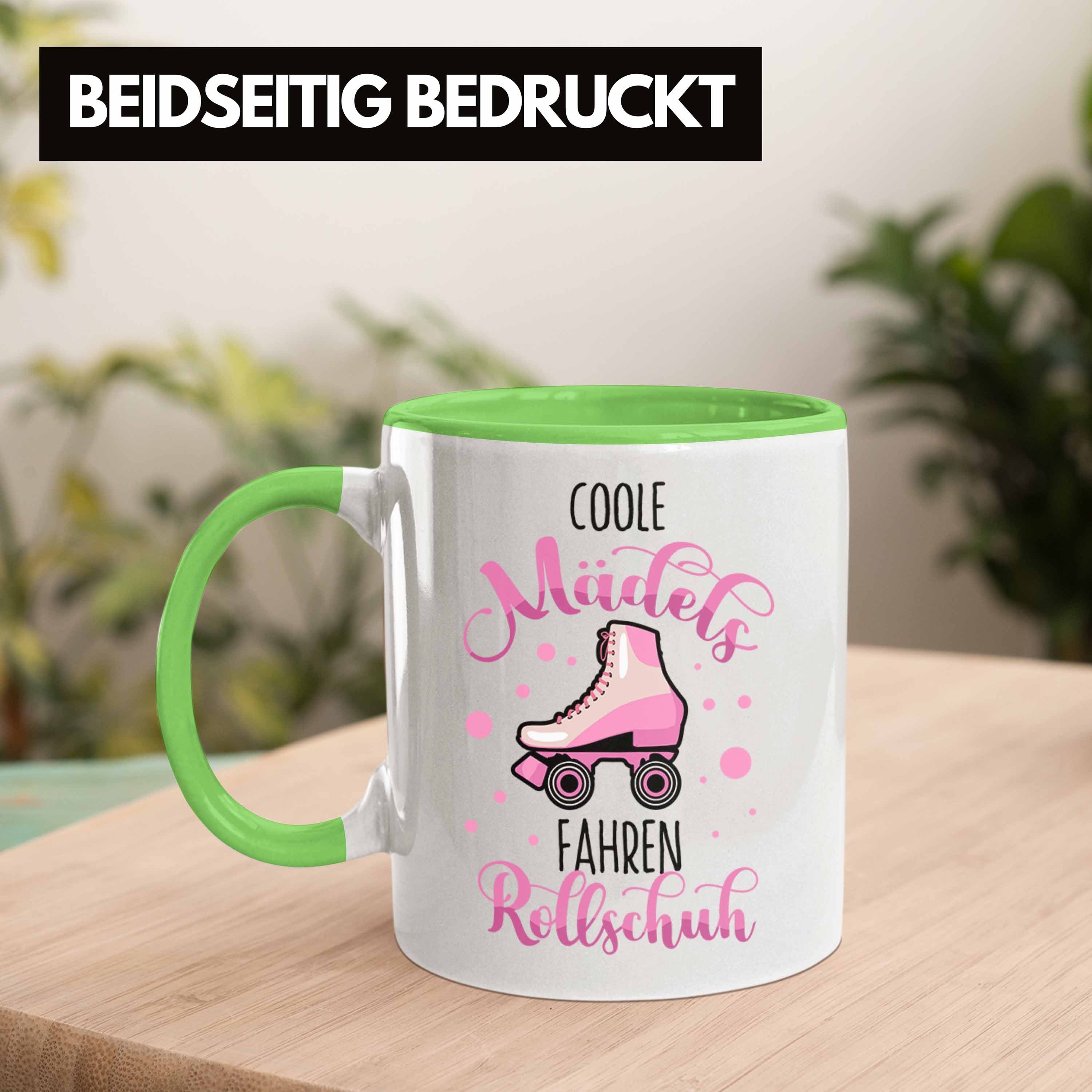 Mädels Rollschuh-Tasse für Lustige Geschenk Trendation Tasse Coole Grün Rollschuhfahrerinnen