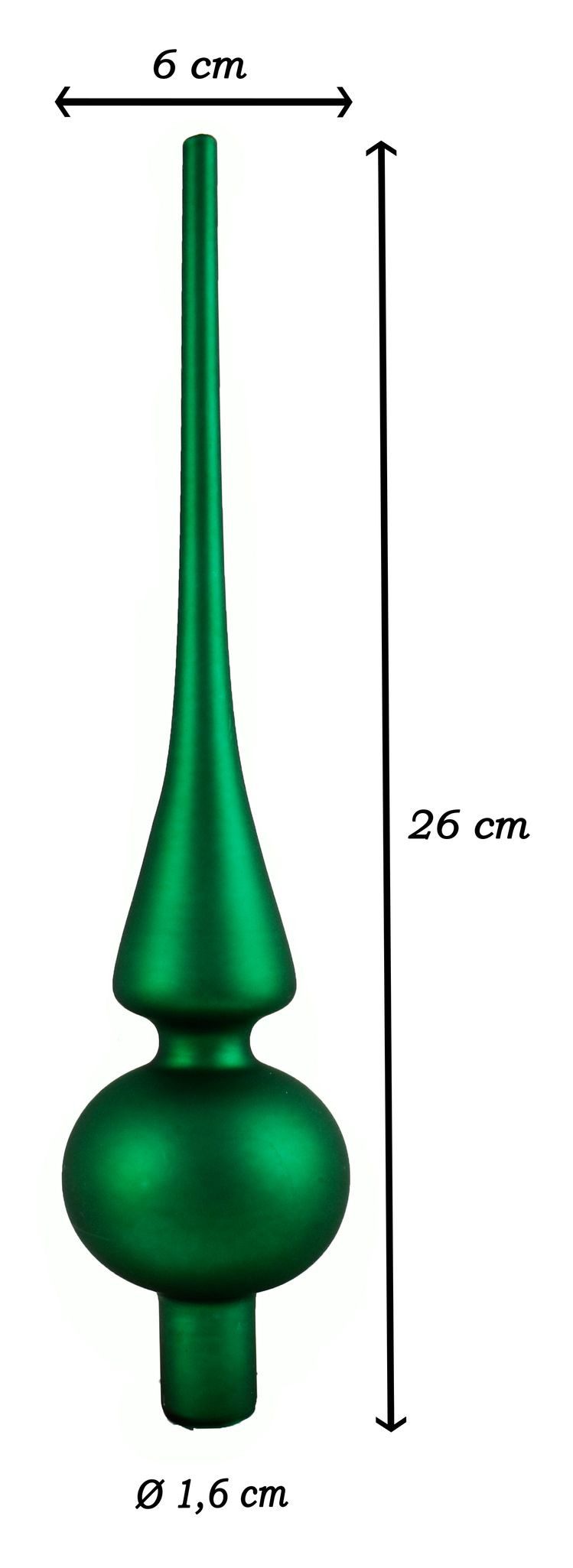JACK Christbaumspitze Christbaumspitze Echt Glas 26 x 6 cm Matt Glanz Weihnachtsbaum Spitze, Baumspitze aus Echt Glas, inklusive praktischer Aufbewahrungsbox