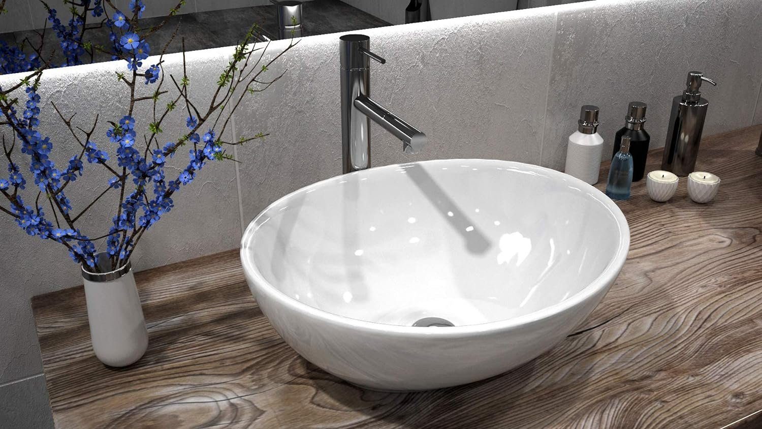 YOLEO Waschbecken Mini Aufsatzwaschbecken Keramik f. günstig online kaufen