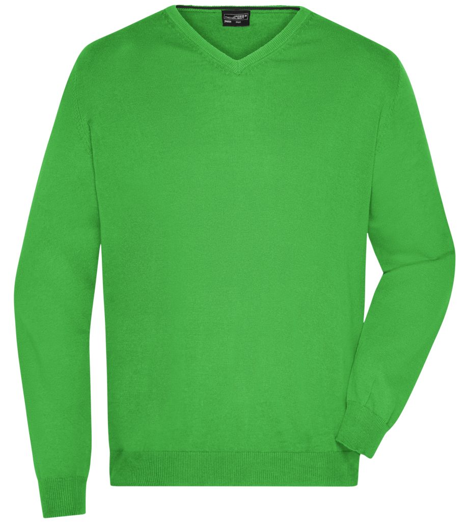 James & Nicholson V-Ausschnitt-Pullover Hochwertiger Herren V-Neck Strickpullover JN659 Angenehm weiches und wärmendes Baumwoll-Strickgewebe