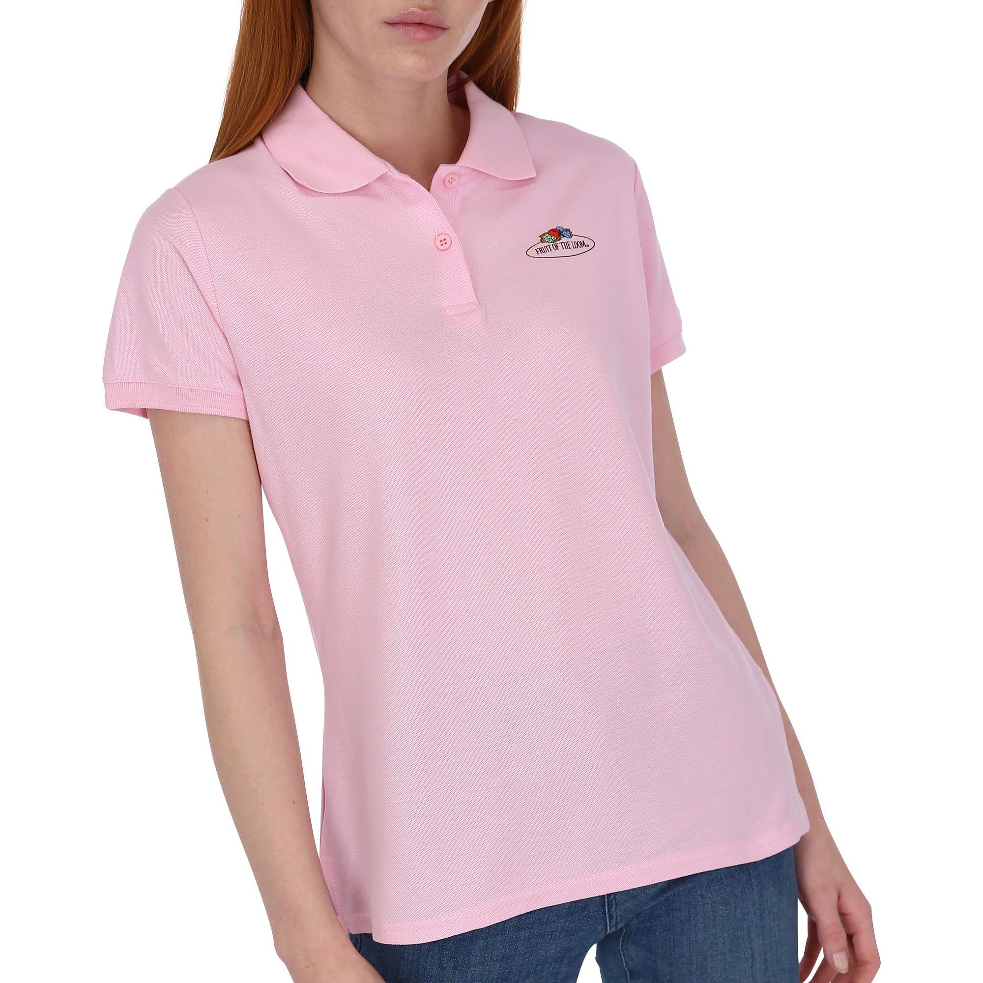 Fruit of the Loom Poloshirt Damen Polo-Shirt mit Vintage-Logo