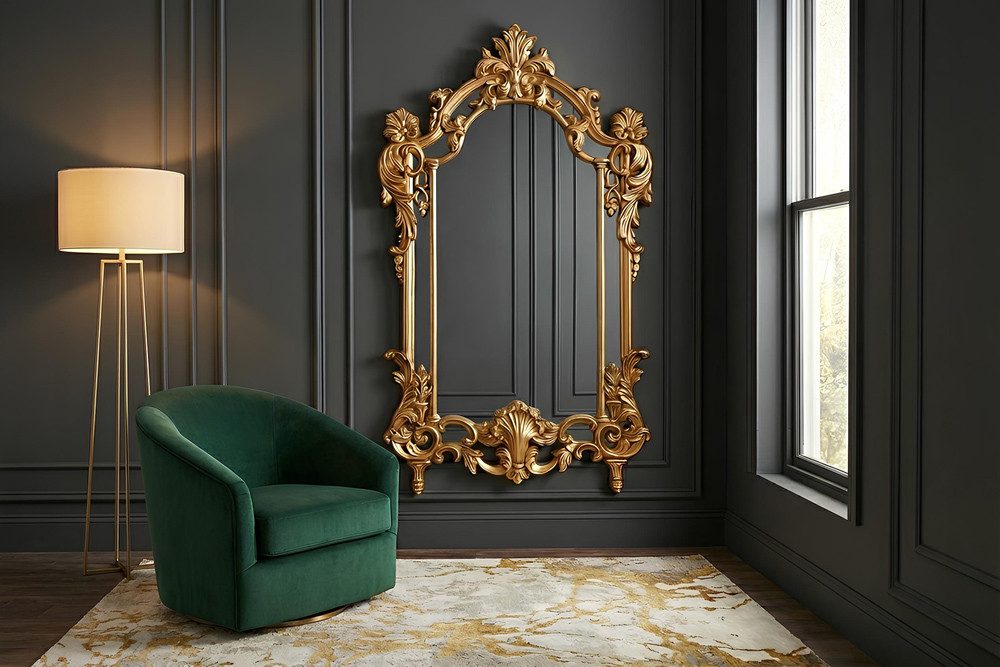 riess-ambiente Wandspiegel OPULENT 150cm gold – detailreicher Rahmen, Barock (Einzelartikel, 1-St), prächtiger Spiegel als Blickfang – ideal für Wohn- & Eingangsbereiche