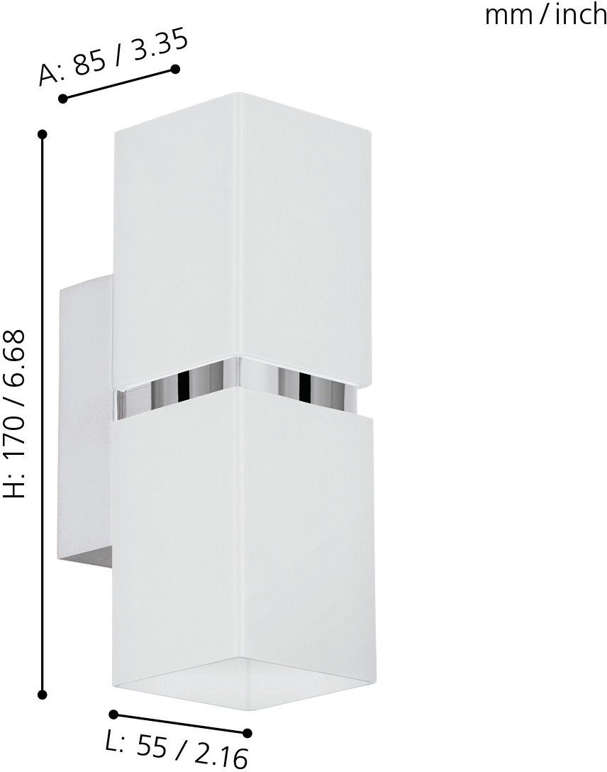 EGLO Warmweiß wechselbar, LED Wandleuchte PASSA,