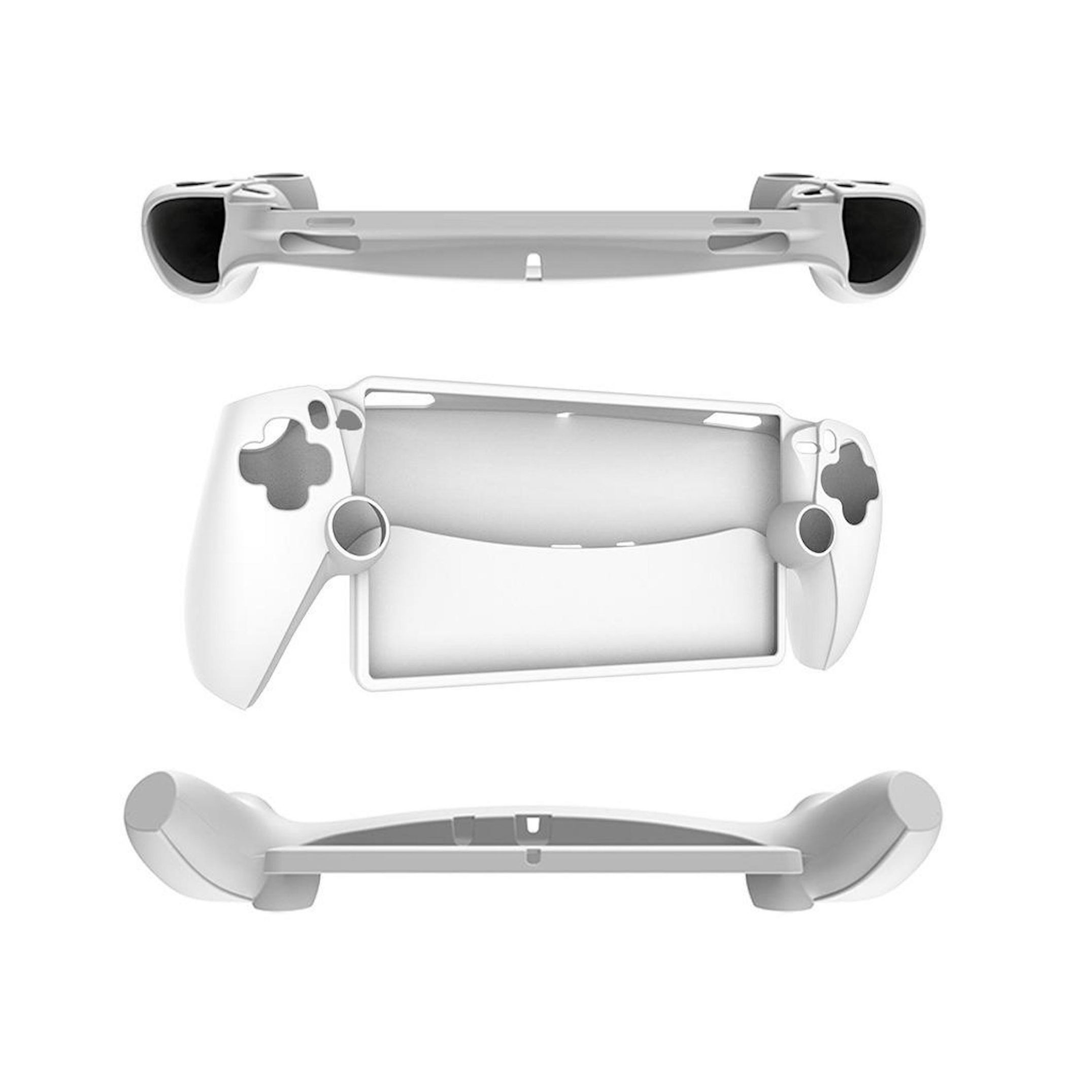 Wigento Handyhülle Für Sony PS5 Silikon Schutzcover Konsole Anti-Rutsch Hülle Weiß, Rutschfest, Flexibel, Stoßdämpfend