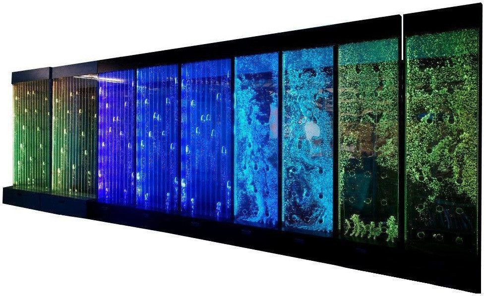 Xlmoebel Zimmerbrunnen Beleuchtete Wasserwand mit Wasserblasen und LED-Design, (Water Wall), Hergestellt in Europa