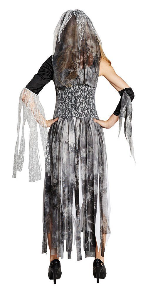 Karneval-Klamotten Zombie-Kostüm Braut Horror Damenkostüm mit Schleier, Friedhofsbraut Kostüm Damen Halloweenkostüm