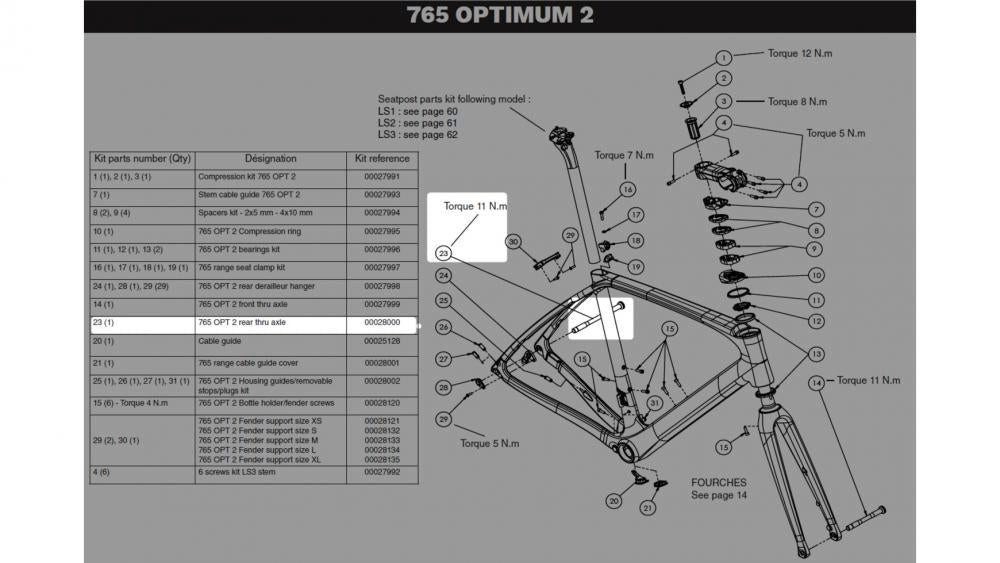 Look Laufrad Look OPT2 Hinterachse für 765 Endurance-Rahmen - stabile, schwarze Thr