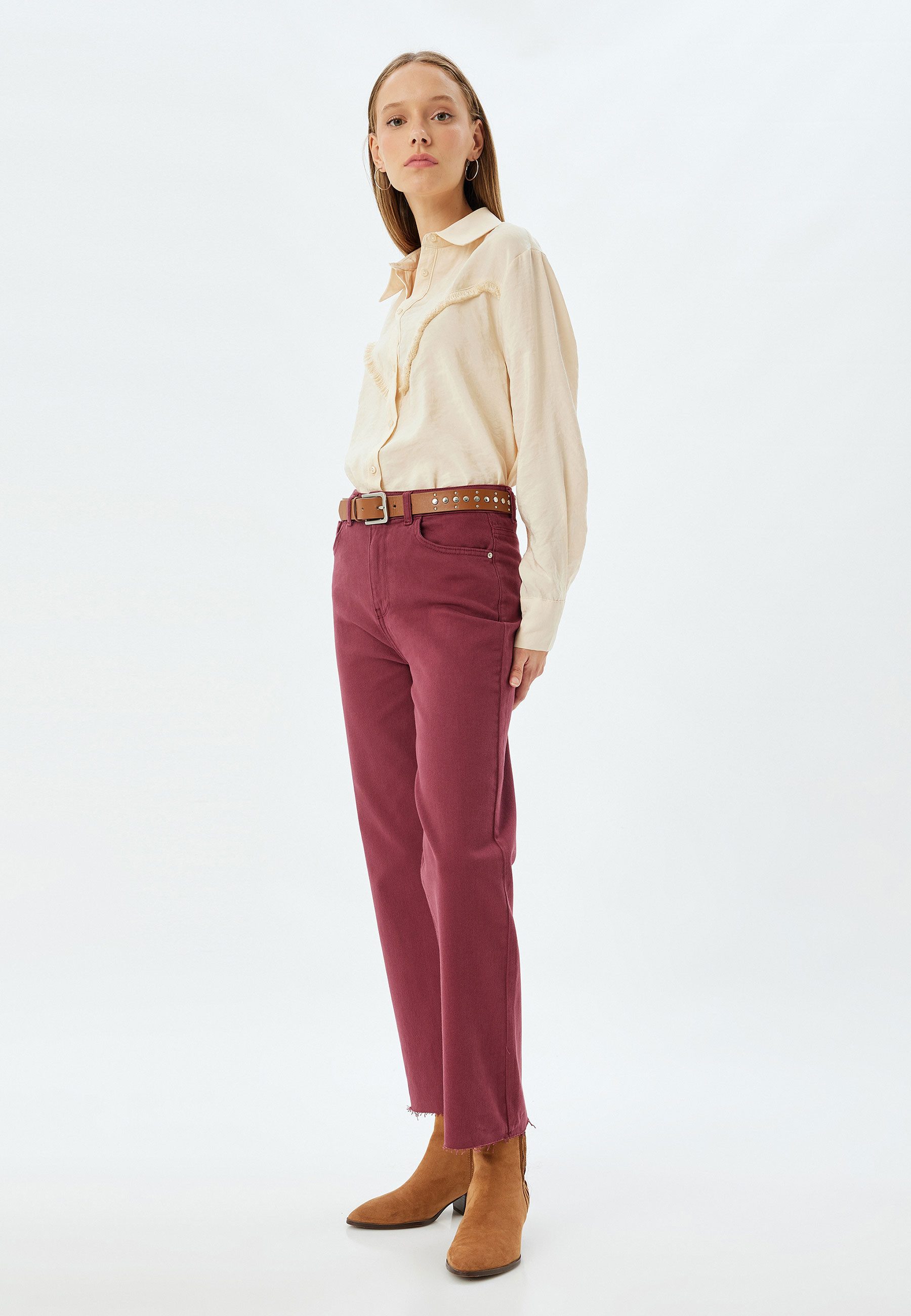 Koton Slim-fit-Jeans Normale Leibhöhe Kick Flare Slim-fit-Jeans