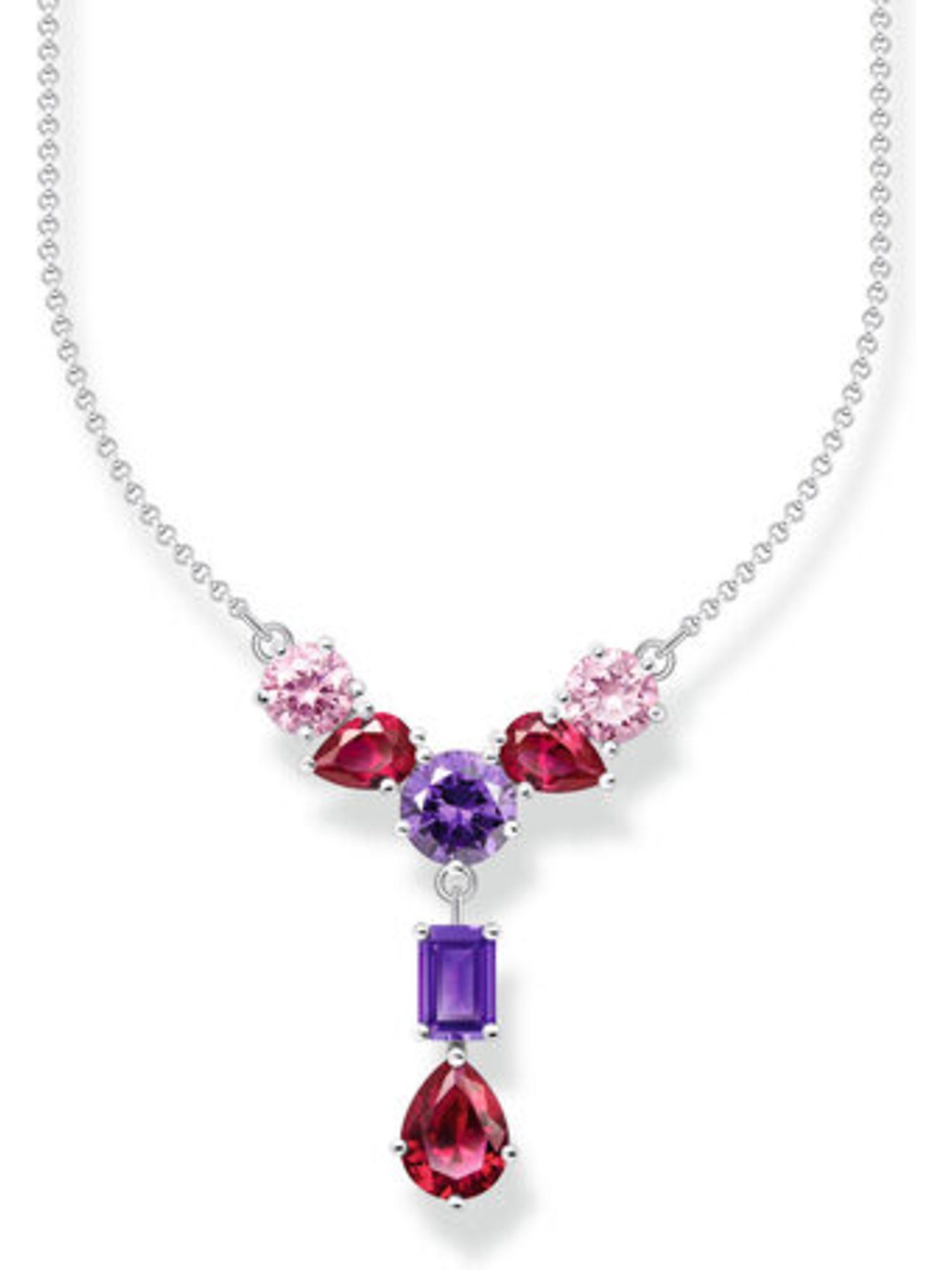 THOMAS SABO Silberkette Thomas Sabo Damen-Kette 925er Silber Glasstein