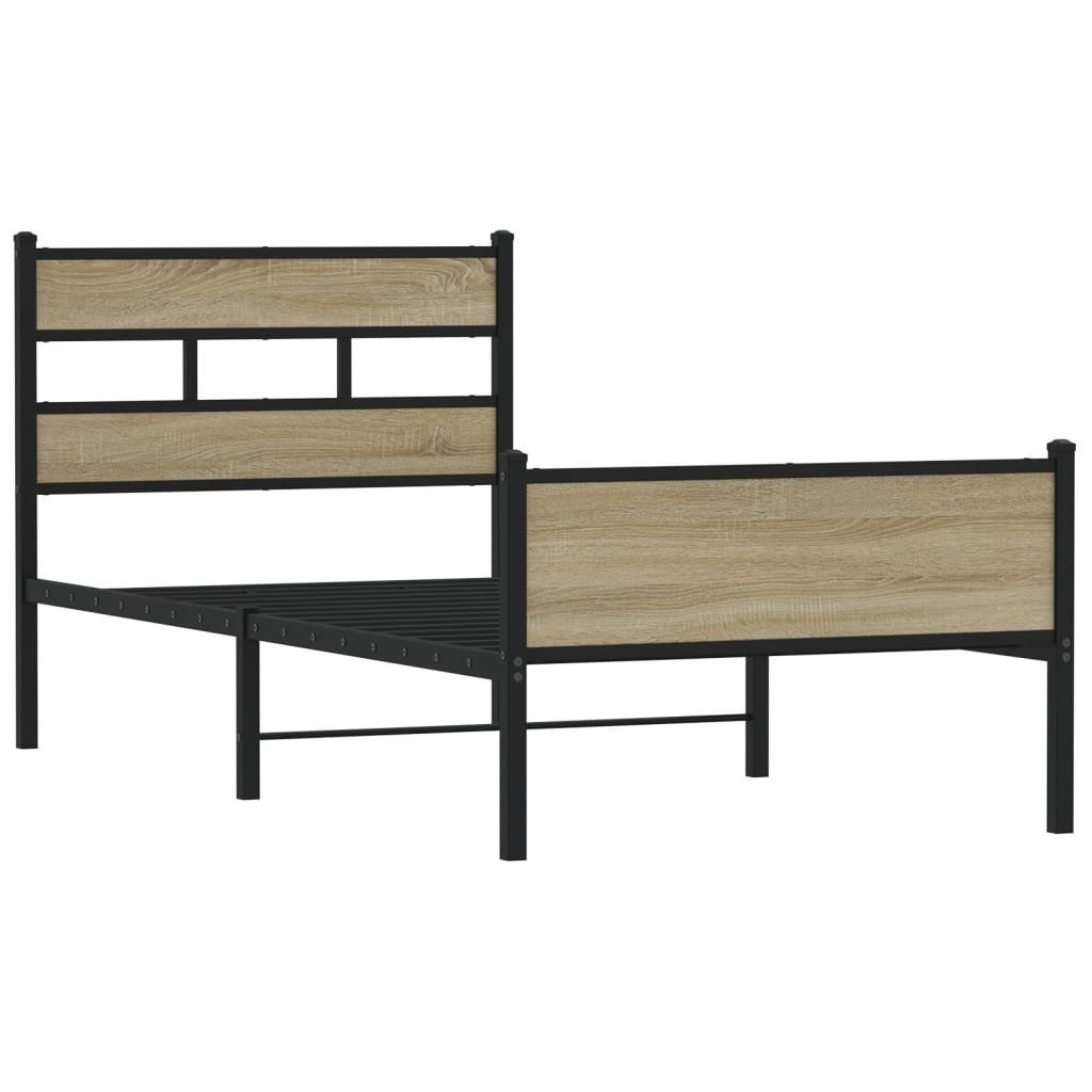 vidaXL Bett Bettgestell ohne Matratze Sonoma-Eiche günstig online kaufen